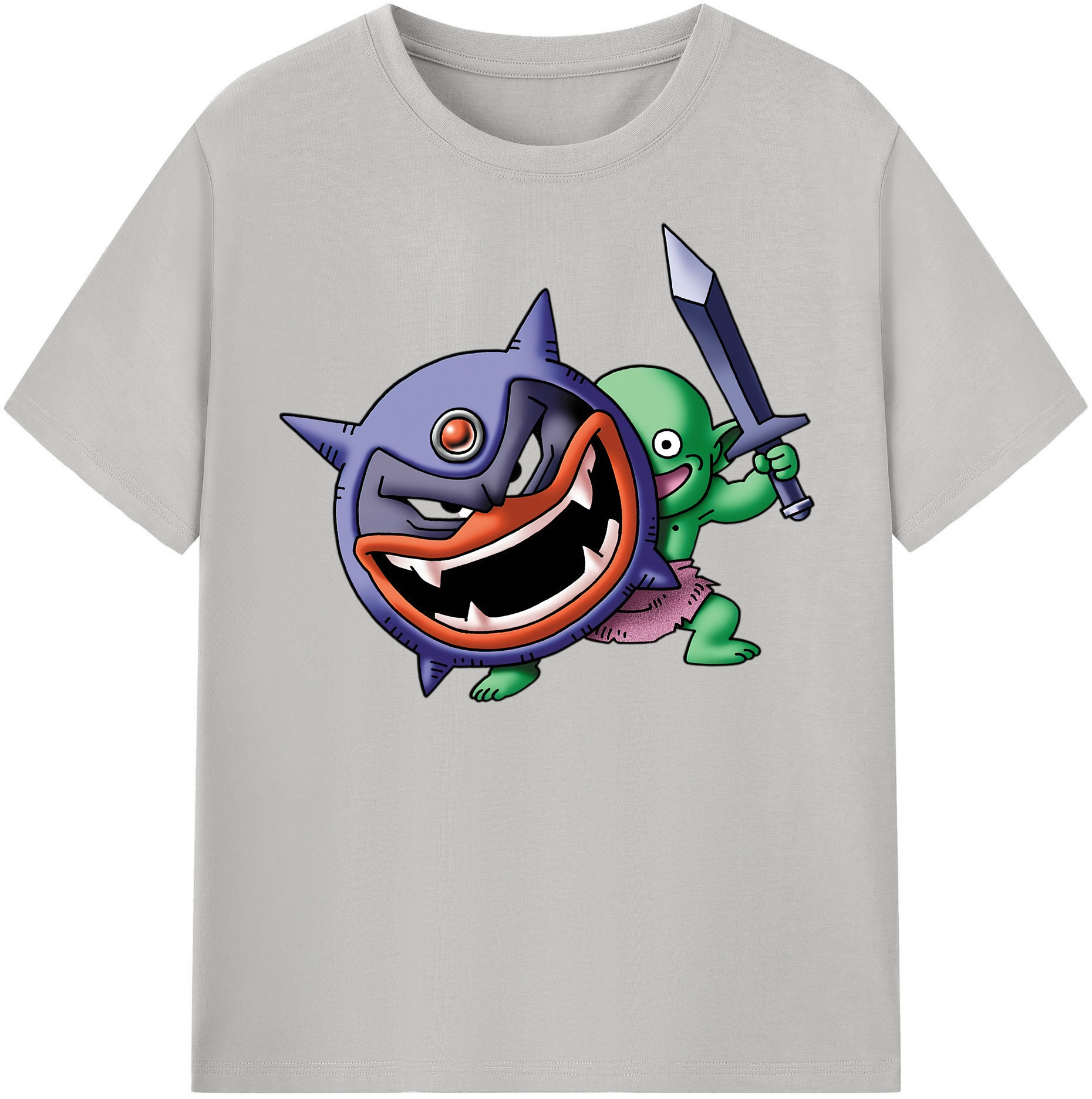 （画像用） ドラゴンクエスト Doragon Kuesuto Dragon Quest レディースカジュアルプリントTシャツ（綿100％）