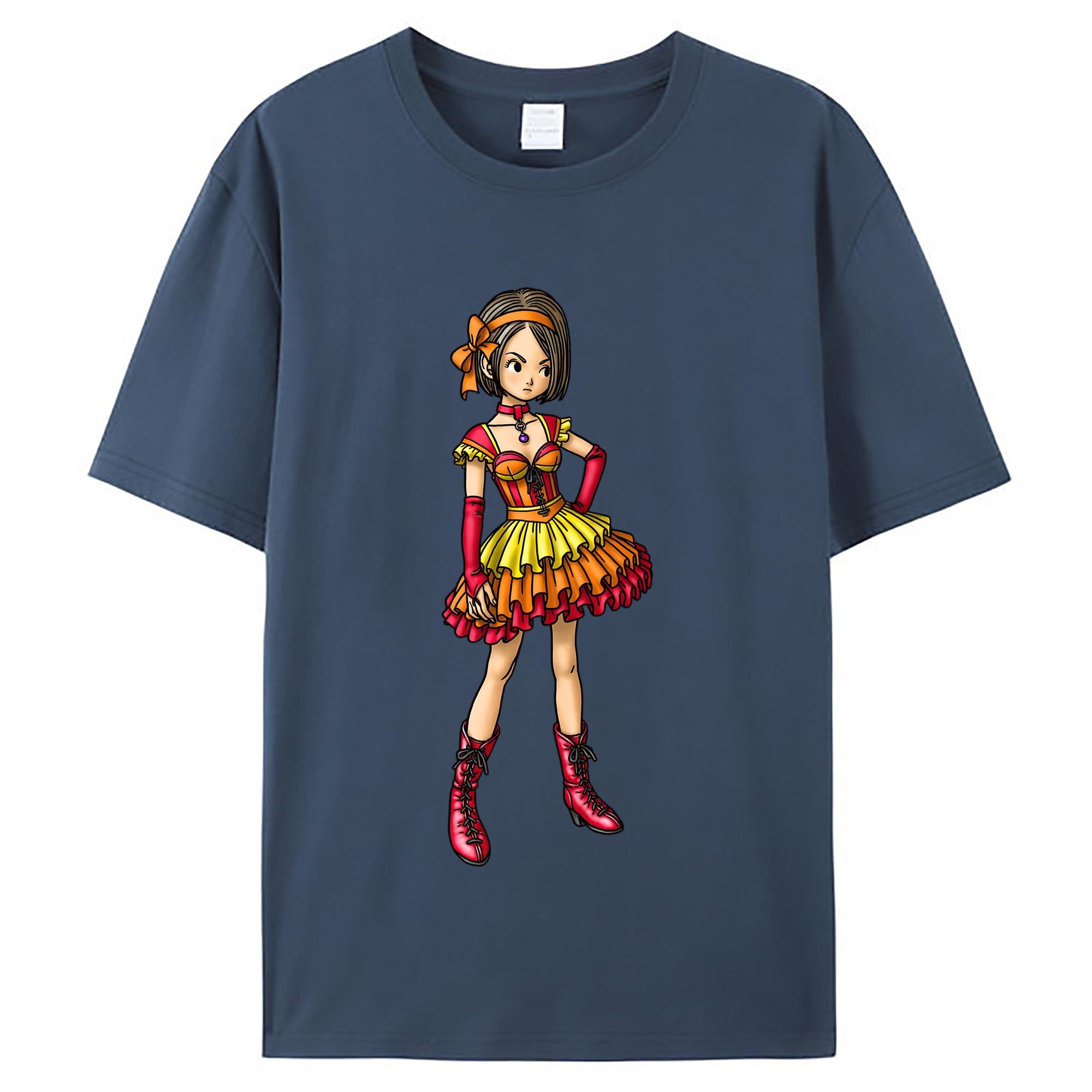 （画像用） ドラゴンクエスト Doragon Kuesuto Dragon Quest レディースカジュアルプリントTシャツ（綿100％）