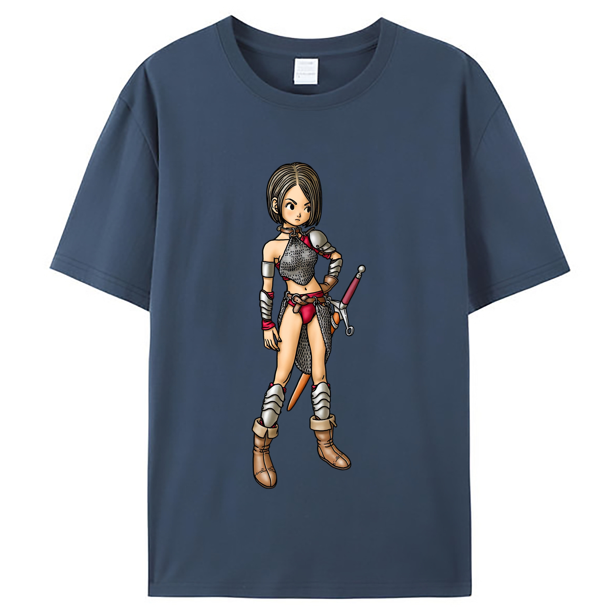 （画像用） ドラゴンクエスト Doragon Kuesuto Dragon Quest レディースカジュアルプリントTシャツ（綿100％）