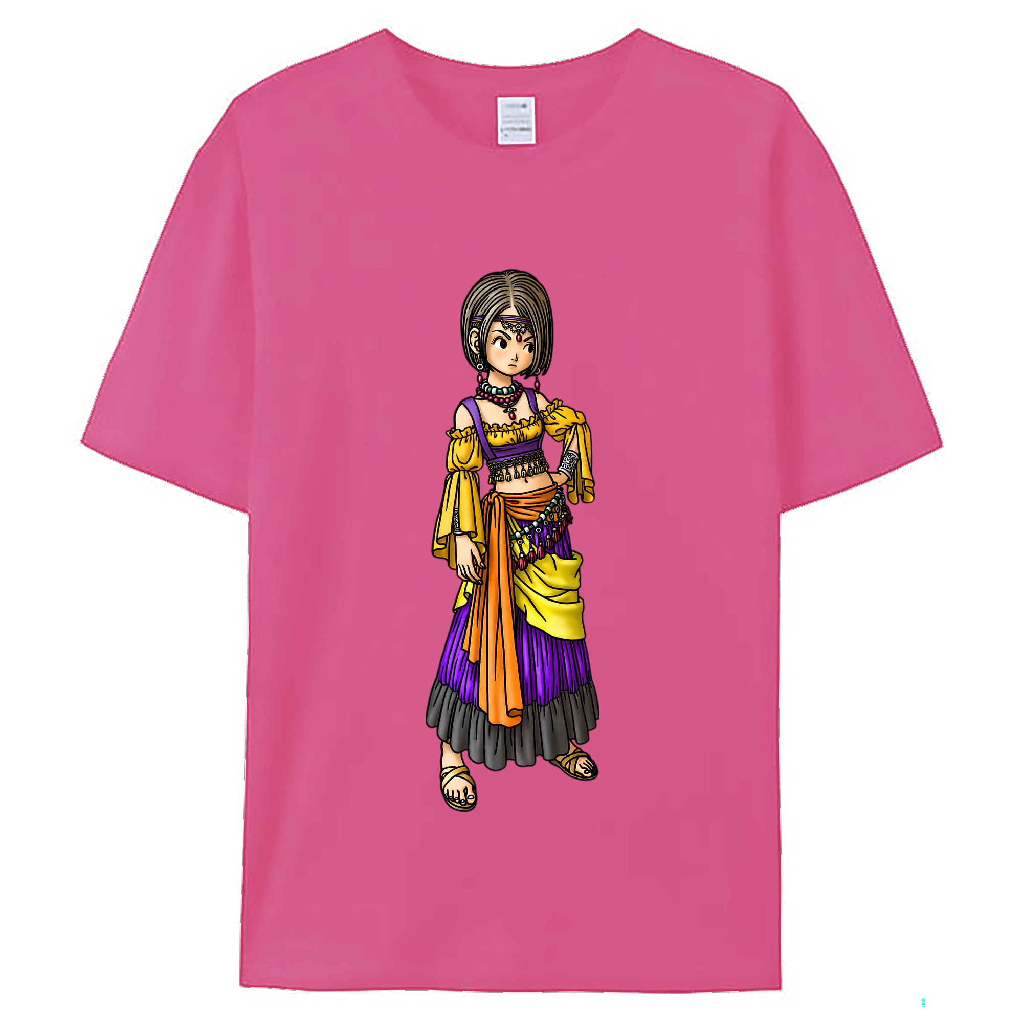 （画像用） ドラゴンクエスト Doragon Kuesuto Dragon Quest レディースカジュアルプリントTシャツ（綿100％）