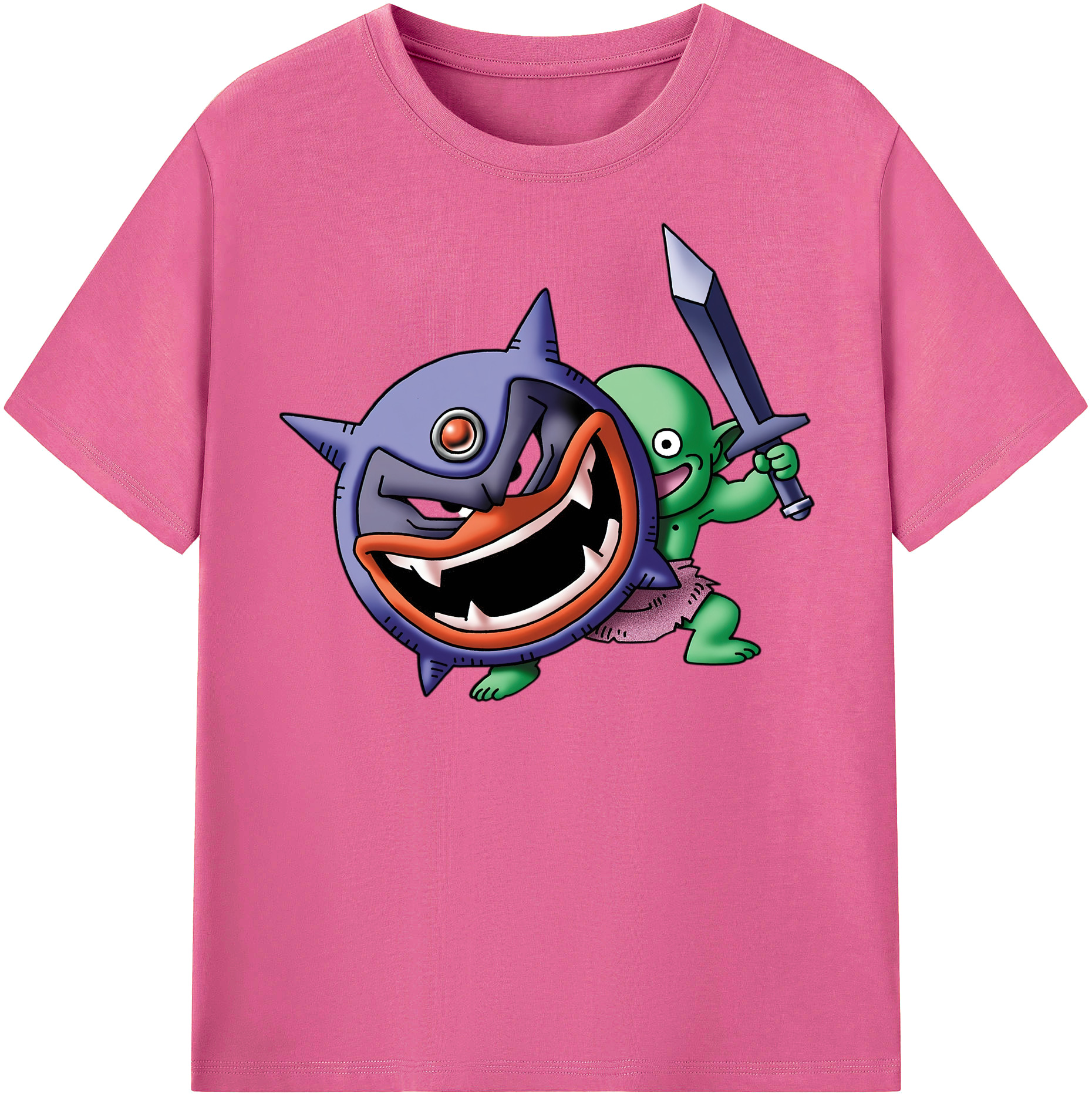 （画像用） ドラゴンクエスト Doragon Kuesuto Dragon Quest レディースカジュアルプリントTシャツ（綿100％）
