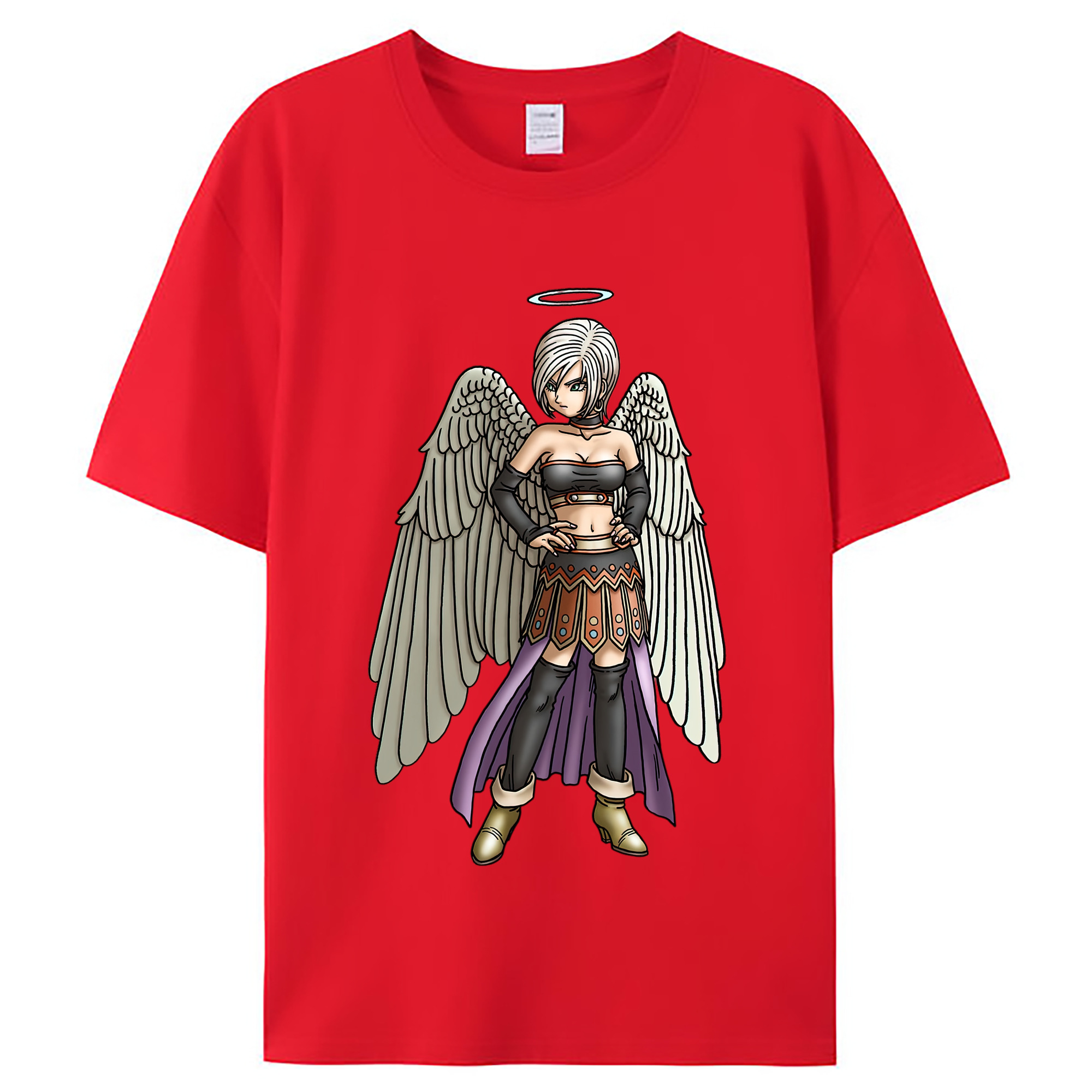 （画像用） ドラゴンクエスト Doragon Kuesuto Dragon Quest レディースカジュアルプリントTシャツ（綿100％）