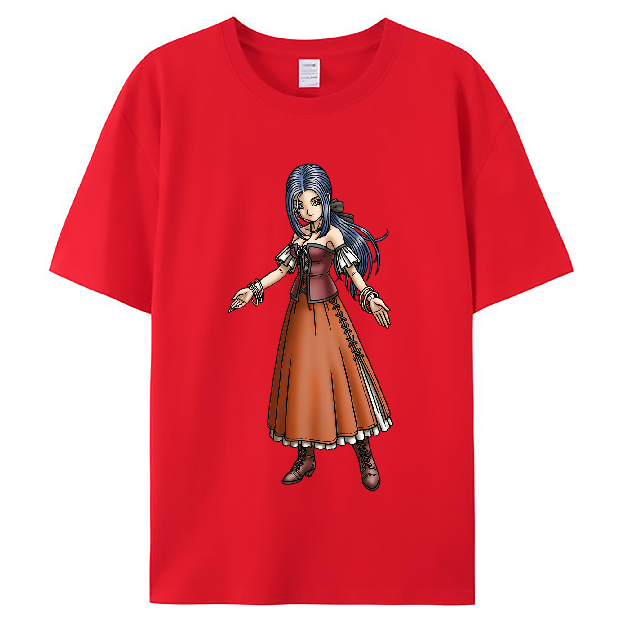 （画像用） ドラゴンクエスト Doragon Kuesuto Dragon Quest レディースカジュアルプリントTシャツ（綿100％）