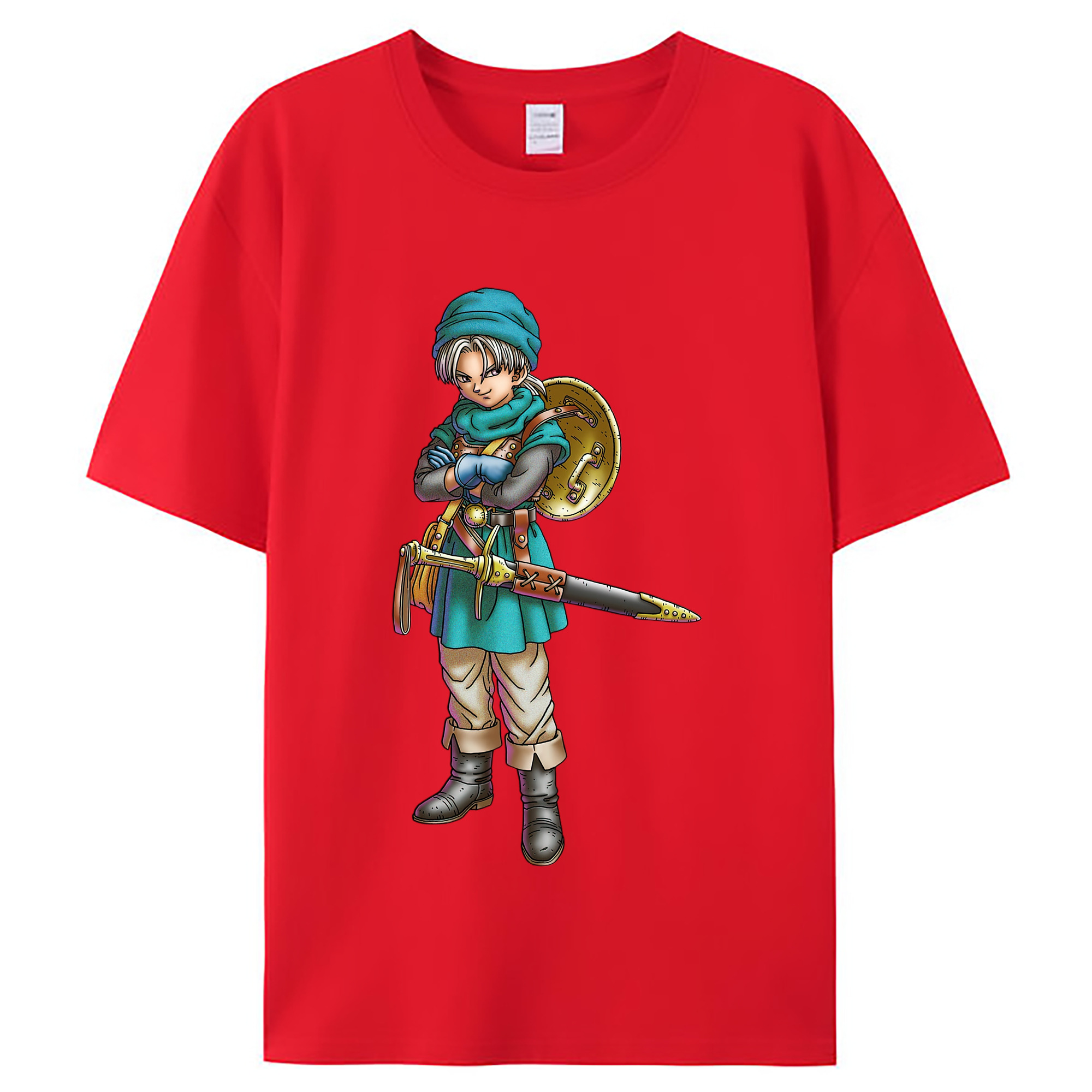 （画像用） ドラゴンクエスト Doragon Kuesuto Dragon Quest レディースカジュアルプリントTシャツ（綿100％）