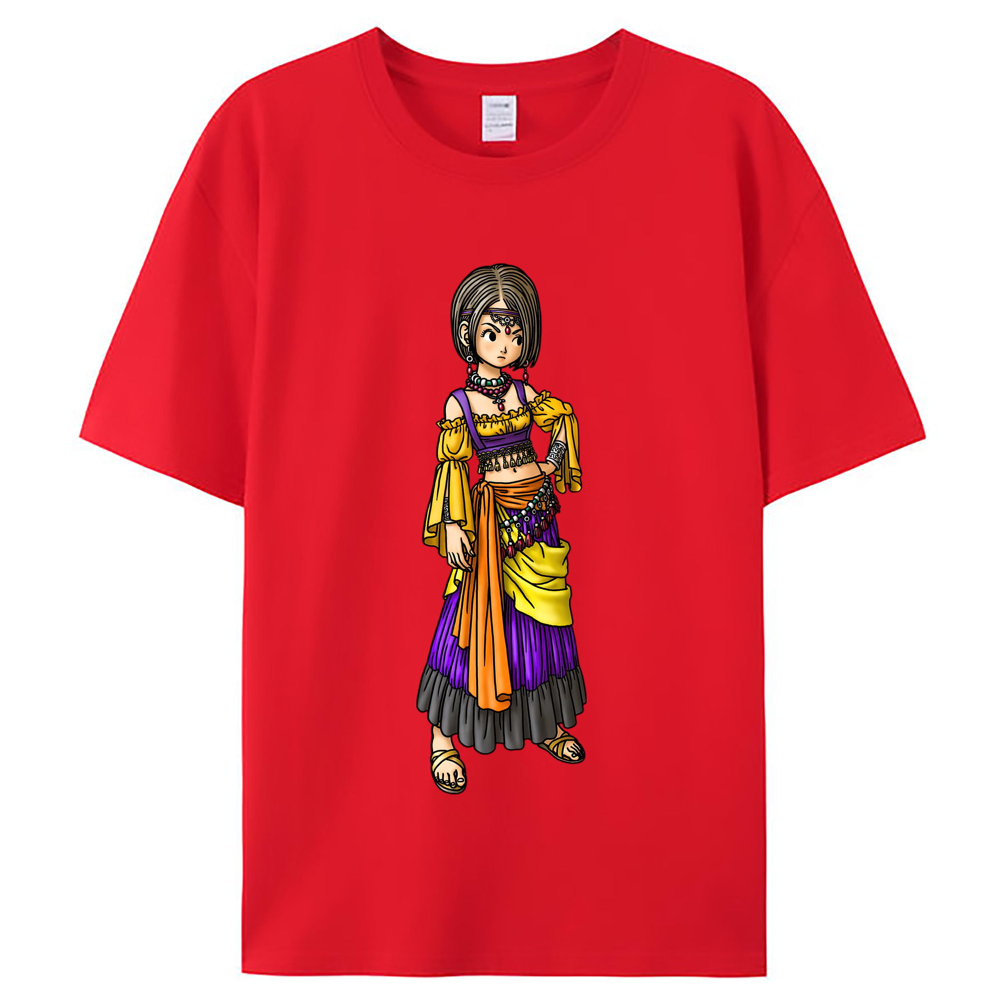 （画像用） ドラゴンクエスト Doragon Kuesuto Dragon Quest レディースカジュアルプリントTシャツ（綿100％）