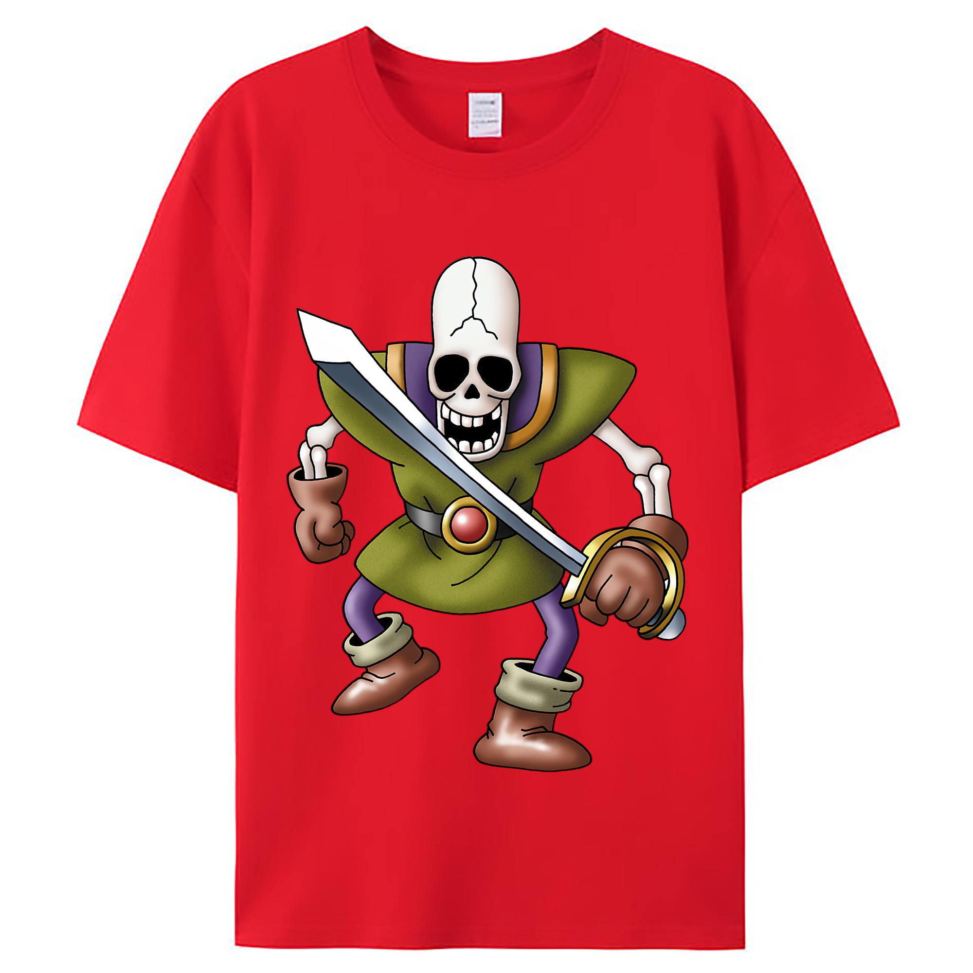 （画像用） ドラゴンクエスト Doragon Kuesuto Dragon Quest レディースカジュアルプリントTシャツ（綿100％）