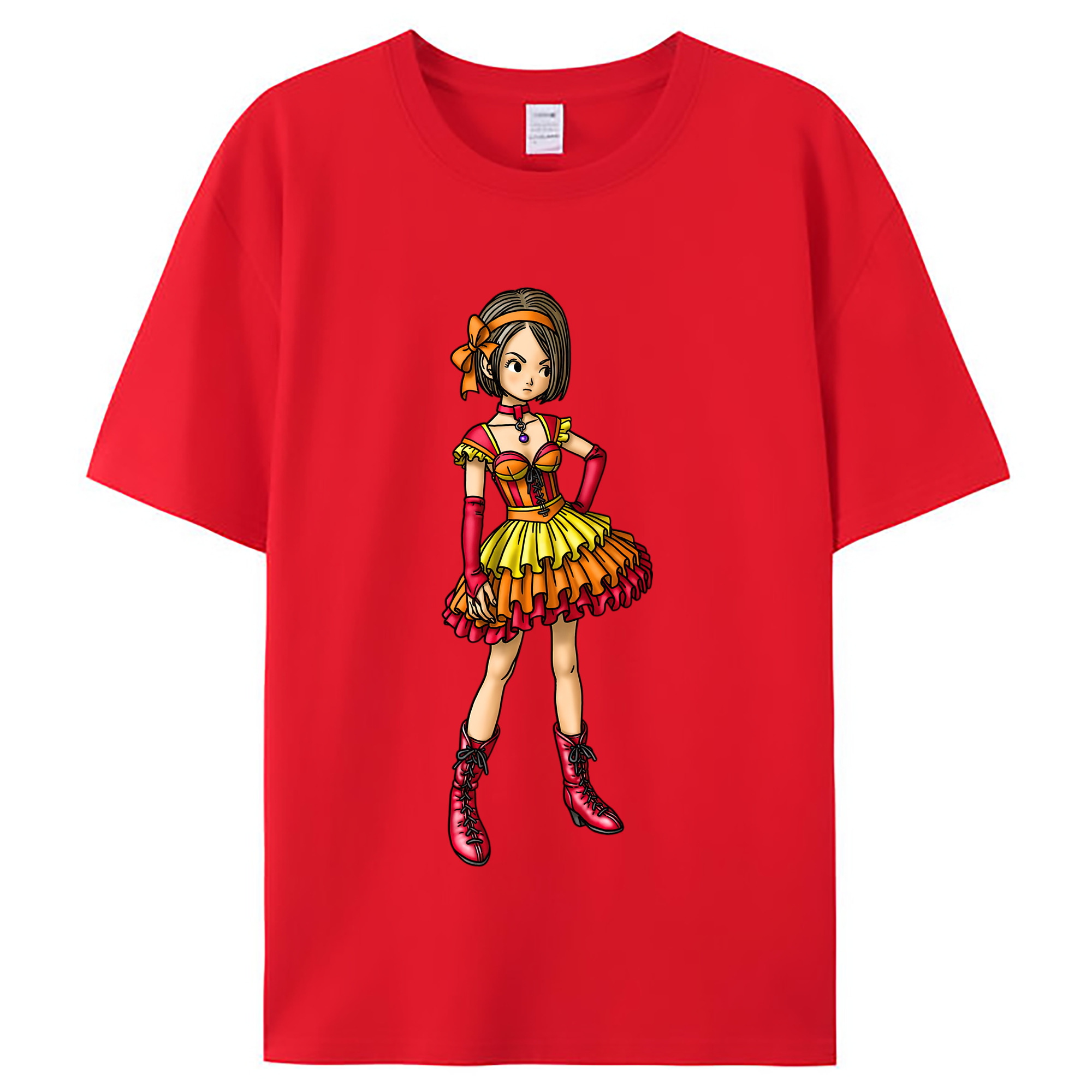 （画像用） ドラゴンクエスト Doragon Kuesuto Dragon Quest レディースカジュアルプリントTシャツ（綿100％）