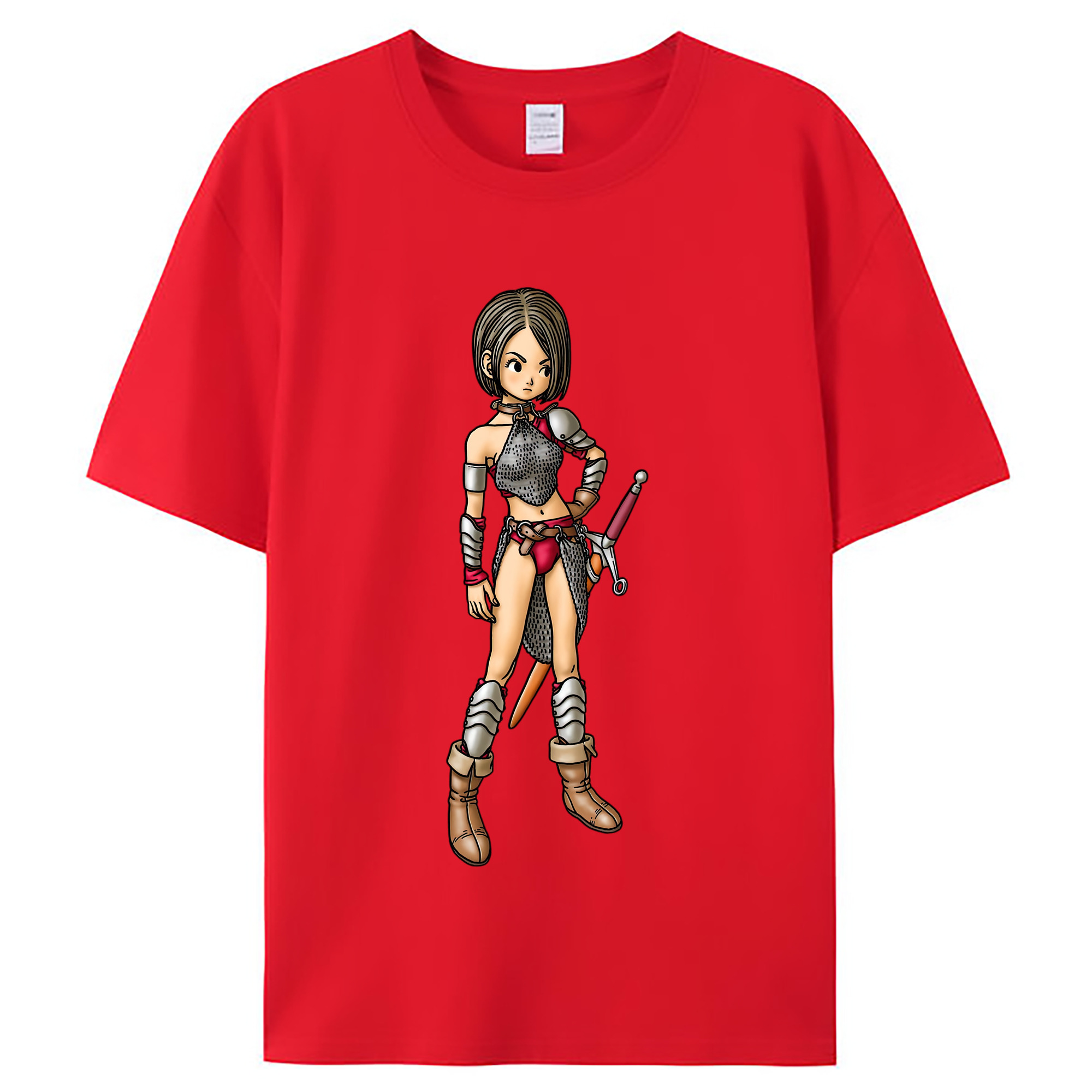 （画像用） ドラゴンクエスト Doragon Kuesuto Dragon Quest レディースカジュアルプリントTシャツ（綿100％）