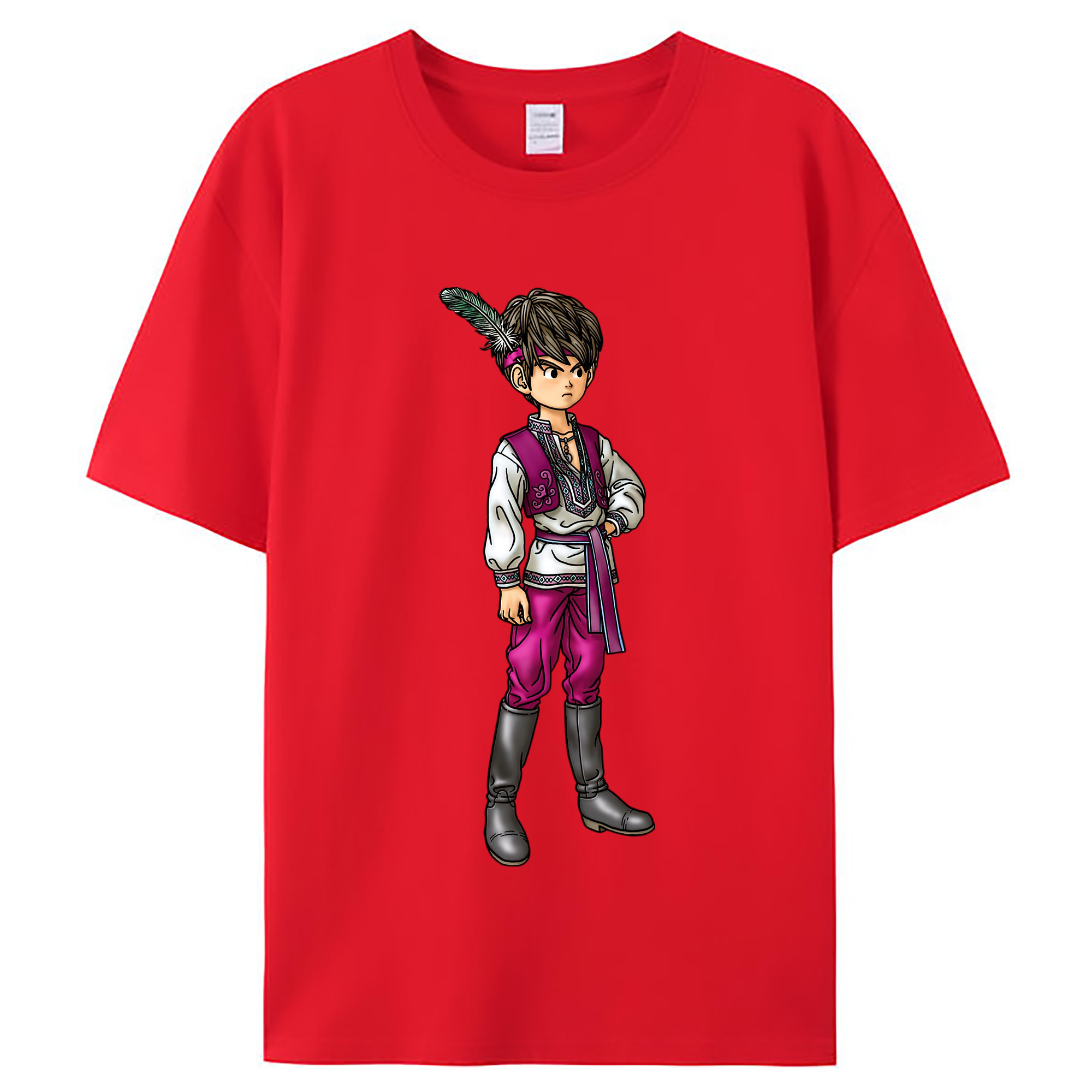 （画像用） ドラゴンクエスト Doragon Kuesuto Dragon Quest レディースカジュアルプリントTシャツ（綿100％）