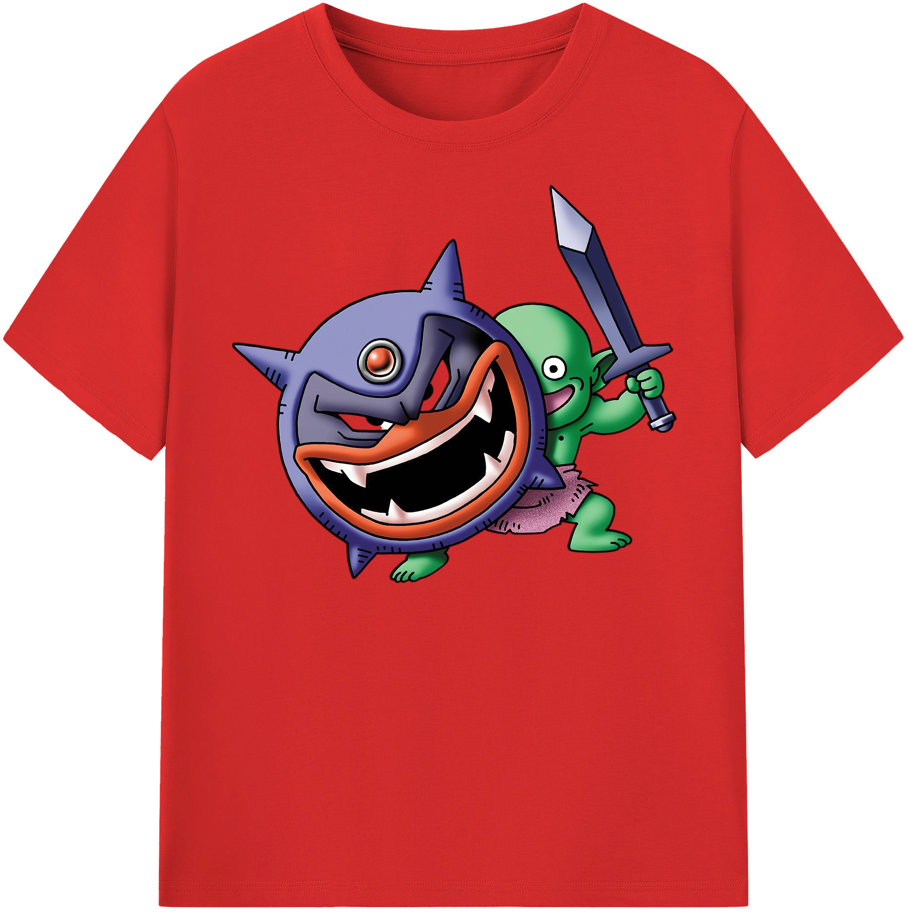 （画像用） ドラゴンクエスト Doragon Kuesuto Dragon Quest レディースカジュアルプリントTシャツ（綿100％）
