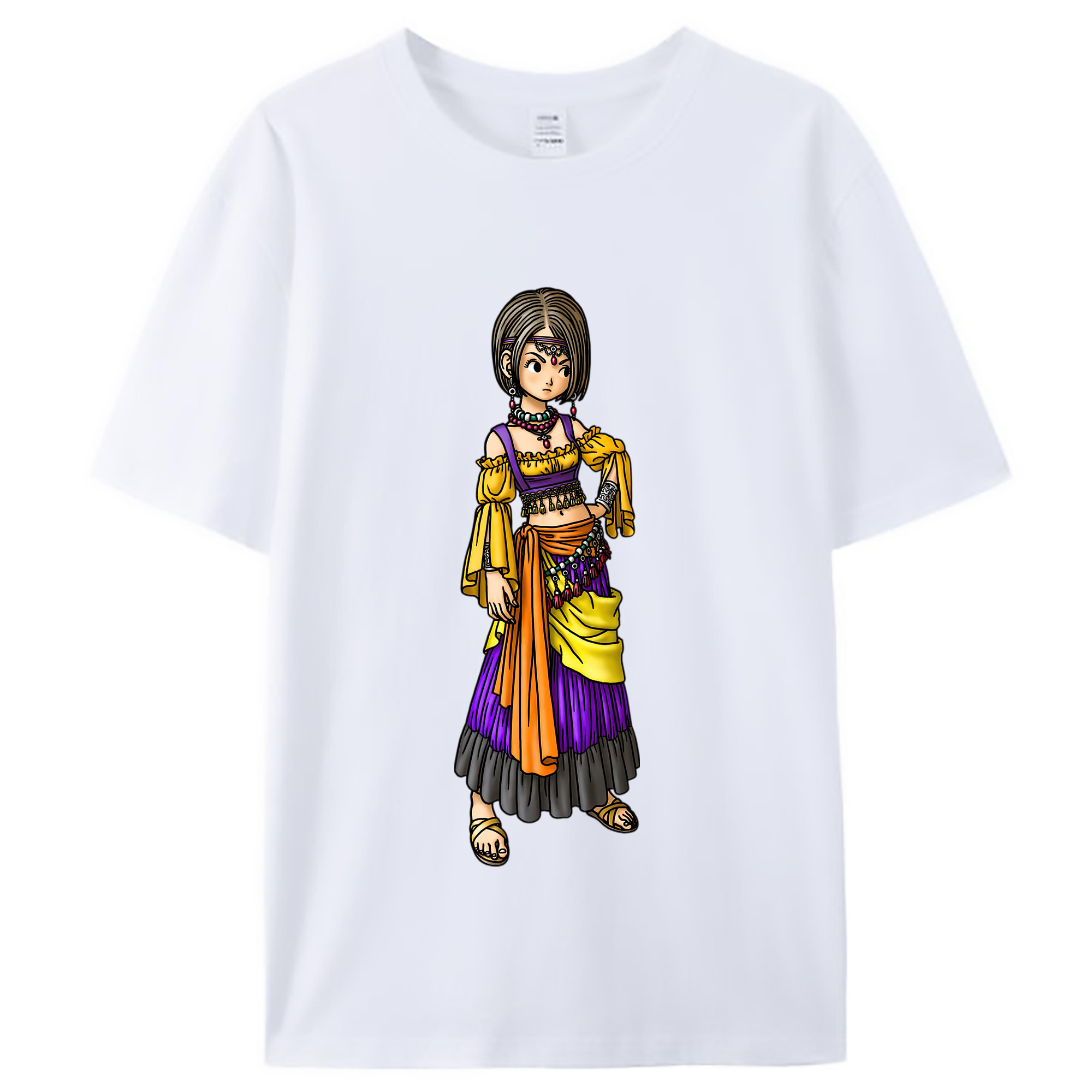 （画像用） ドラゴンクエスト Doragon Kuesuto Dragon Quest レディースカジュアルプリントTシャツ（綿100％）