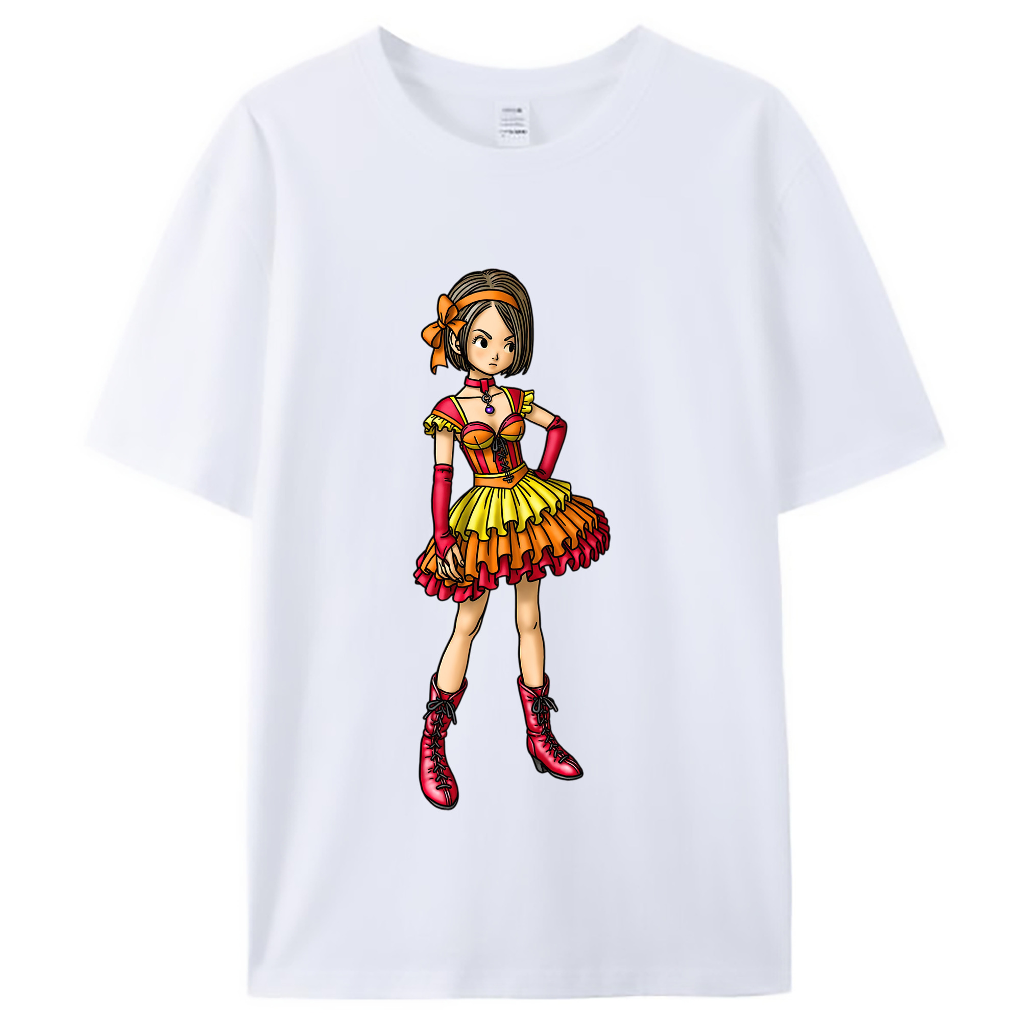 （画像用） ドラゴンクエスト Doragon Kuesuto Dragon Quest レディースカジュアルプリントTシャツ（綿100％）