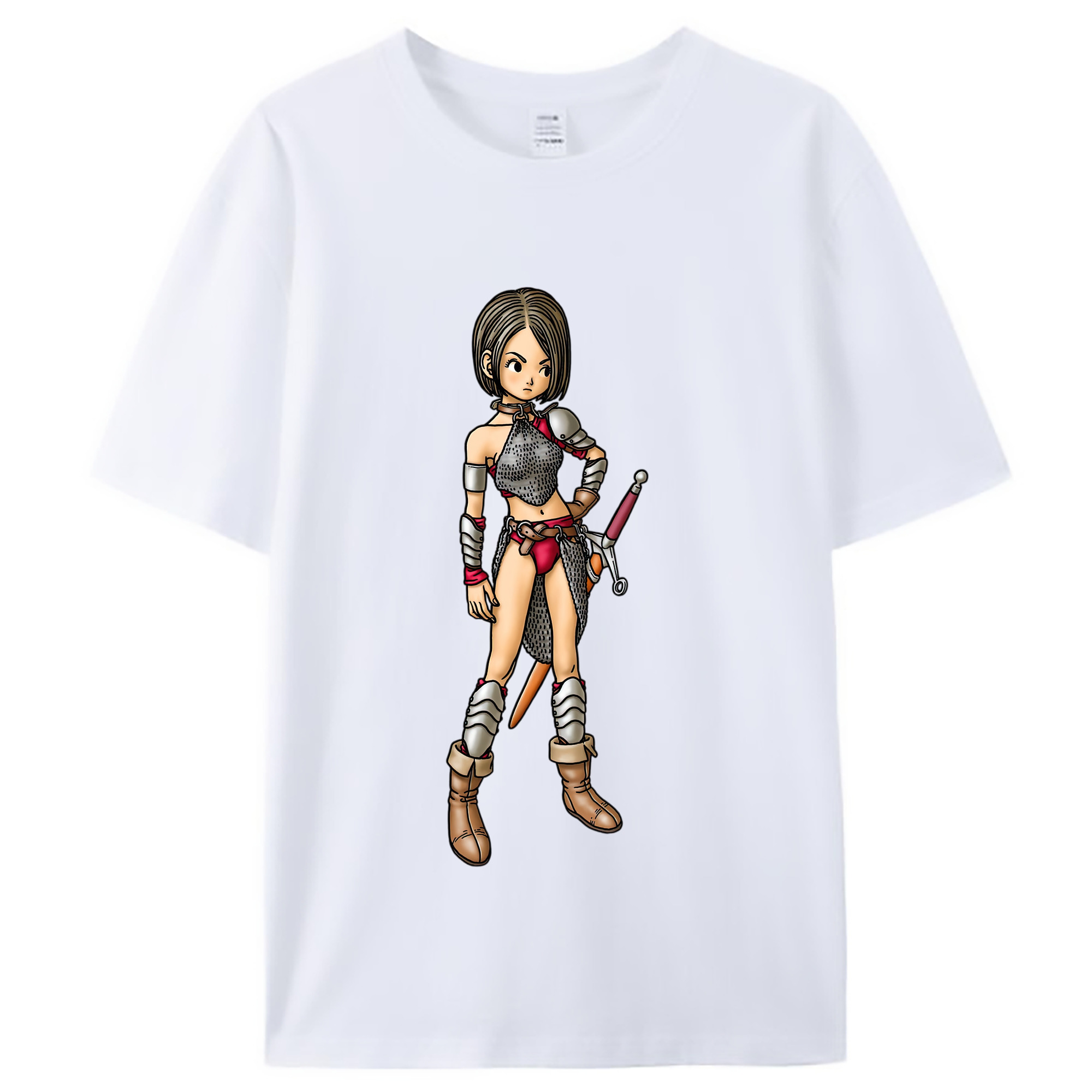 （画像用） ドラゴンクエスト Doragon Kuesuto Dragon Quest レディースカジュアルプリントTシャツ（綿100％）