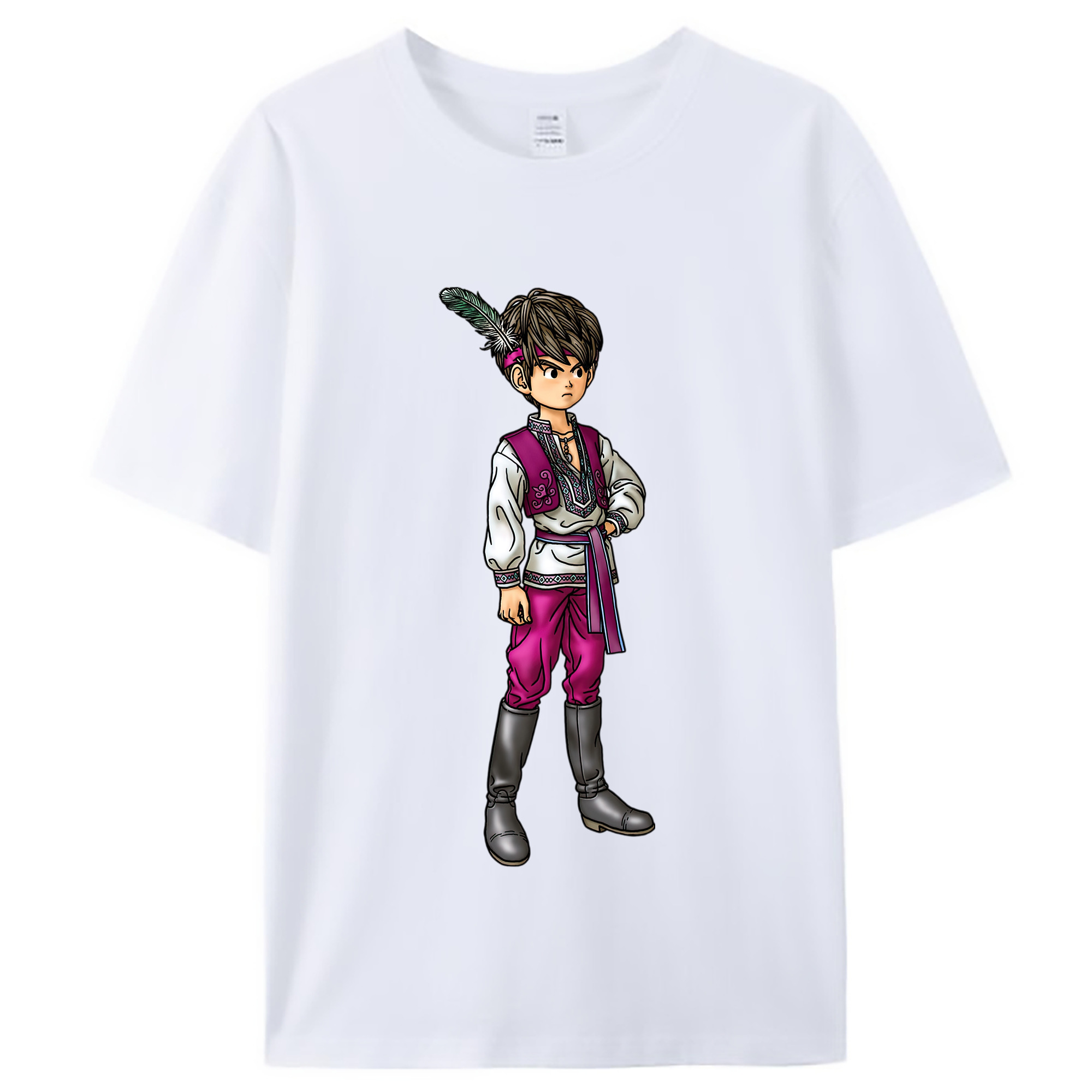 （画像用） ドラゴンクエスト Doragon Kuesuto Dragon Quest レディースカジュアルプリントTシャツ（綿100％）