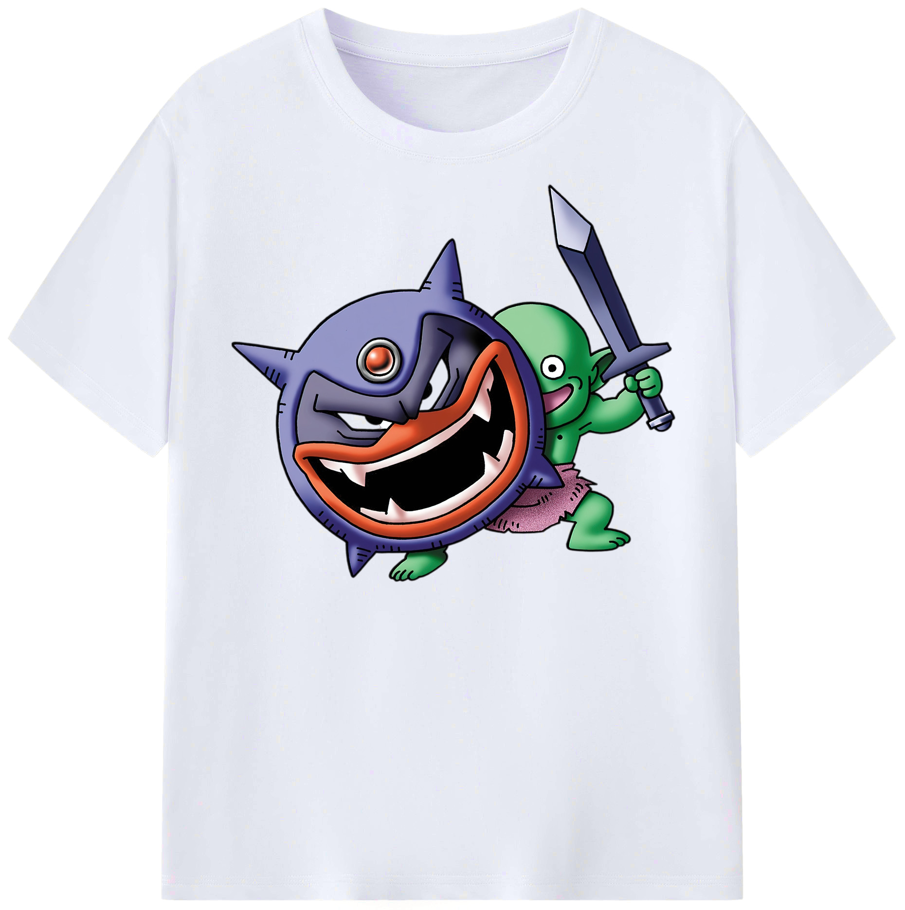 （画像用） ドラゴンクエスト Doragon Kuesuto Dragon Quest レディースカジュアルプリントTシャツ（綿100％）