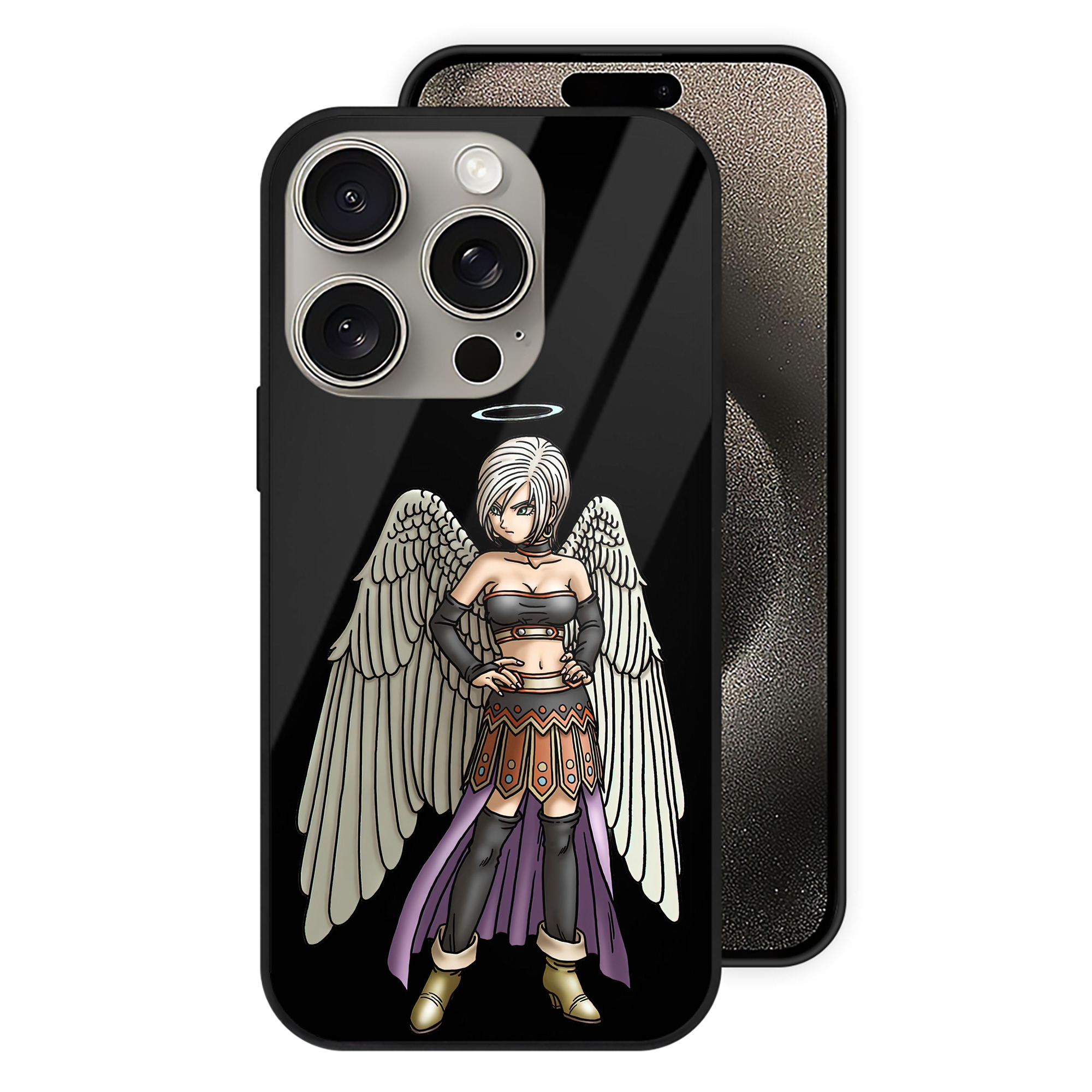 （画像用） ドラゴンクエスト Doragon Kuesuto Dragon Quest 【iPhone15Pro対応】スマホケース 耐衝撃＆黄変防止 背面ガラス