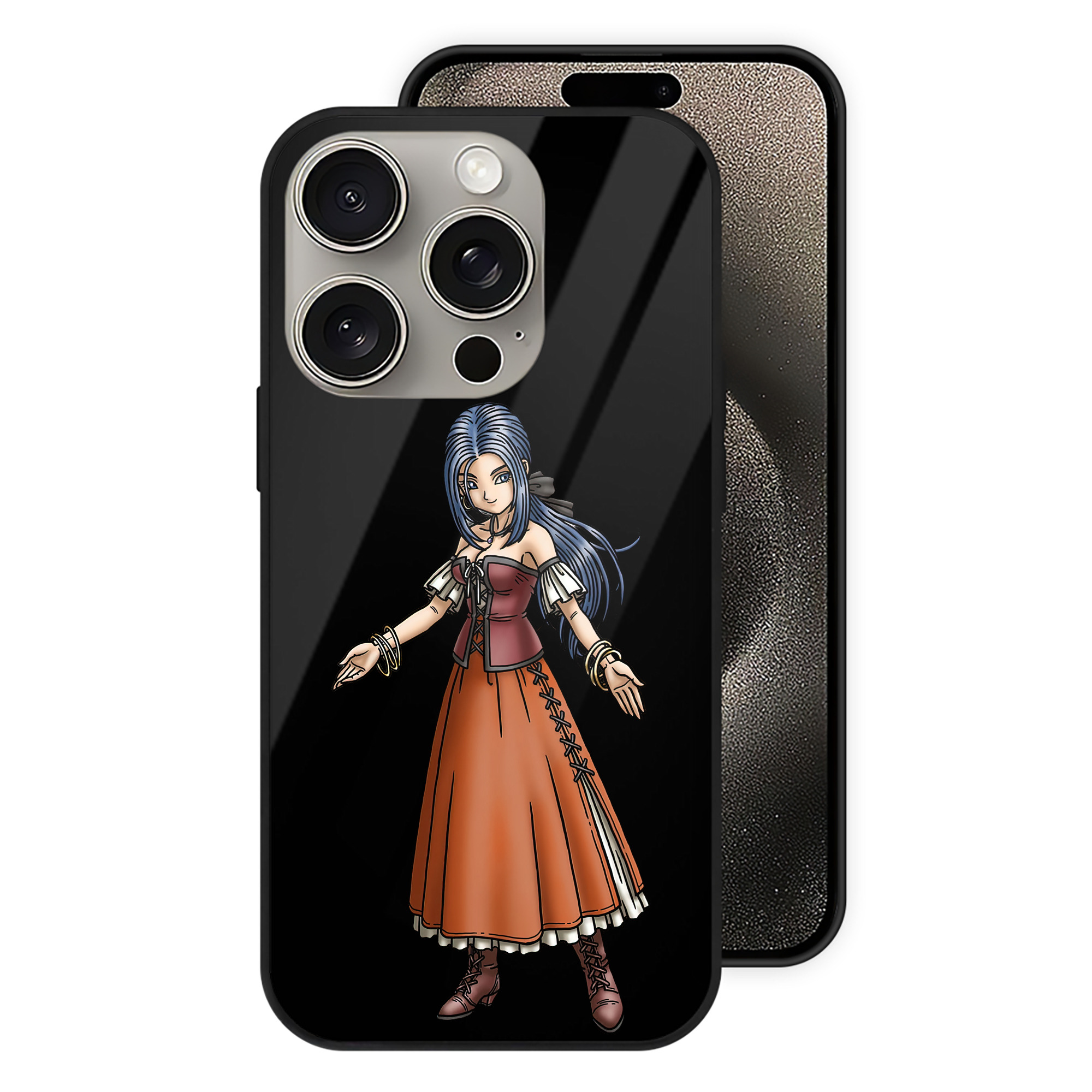 （画像用） ドラゴンクエスト Doragon Kuesuto Dragon Quest 【iPhone15Pro対応】スマホケース 耐衝撃＆黄変防止 背面ガラス