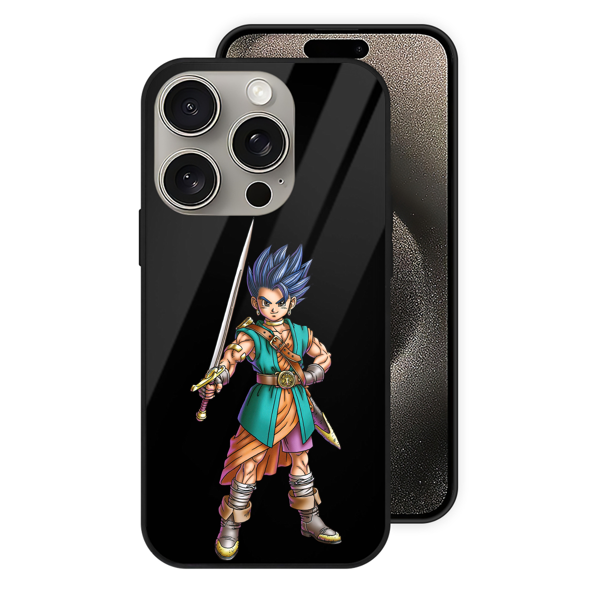 ドラゴンクエスト Doragon Kuesuto Dragon Quest 【iPhone15Pro対応】スマホケース 耐衝撃＆黄変防止 背面ガラス