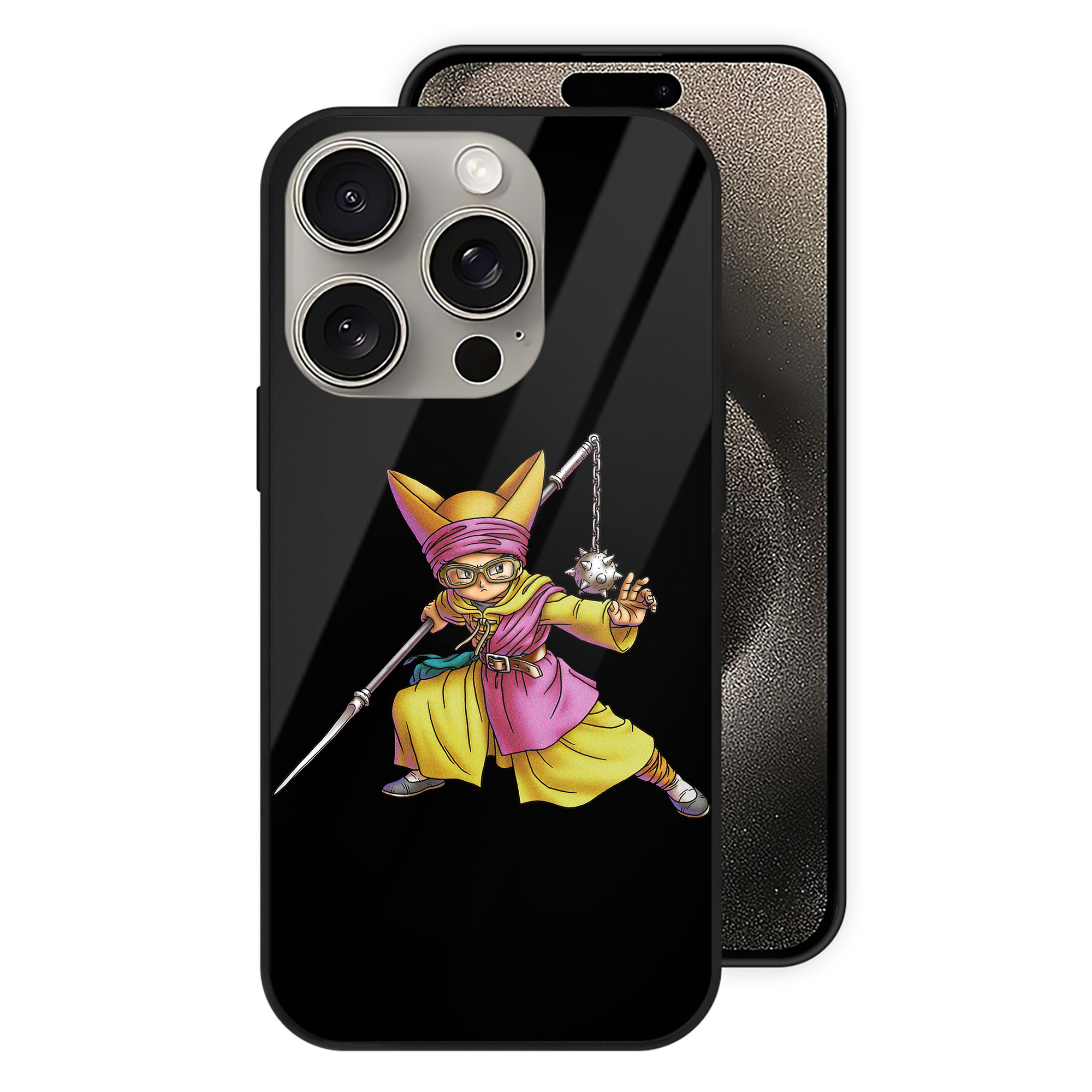 （画像用） ドラゴンクエスト Doragon Kuesuto Dragon Quest 【iPhone15Pro対応】スマホケース 耐衝撃＆黄変防止 背面ガラス