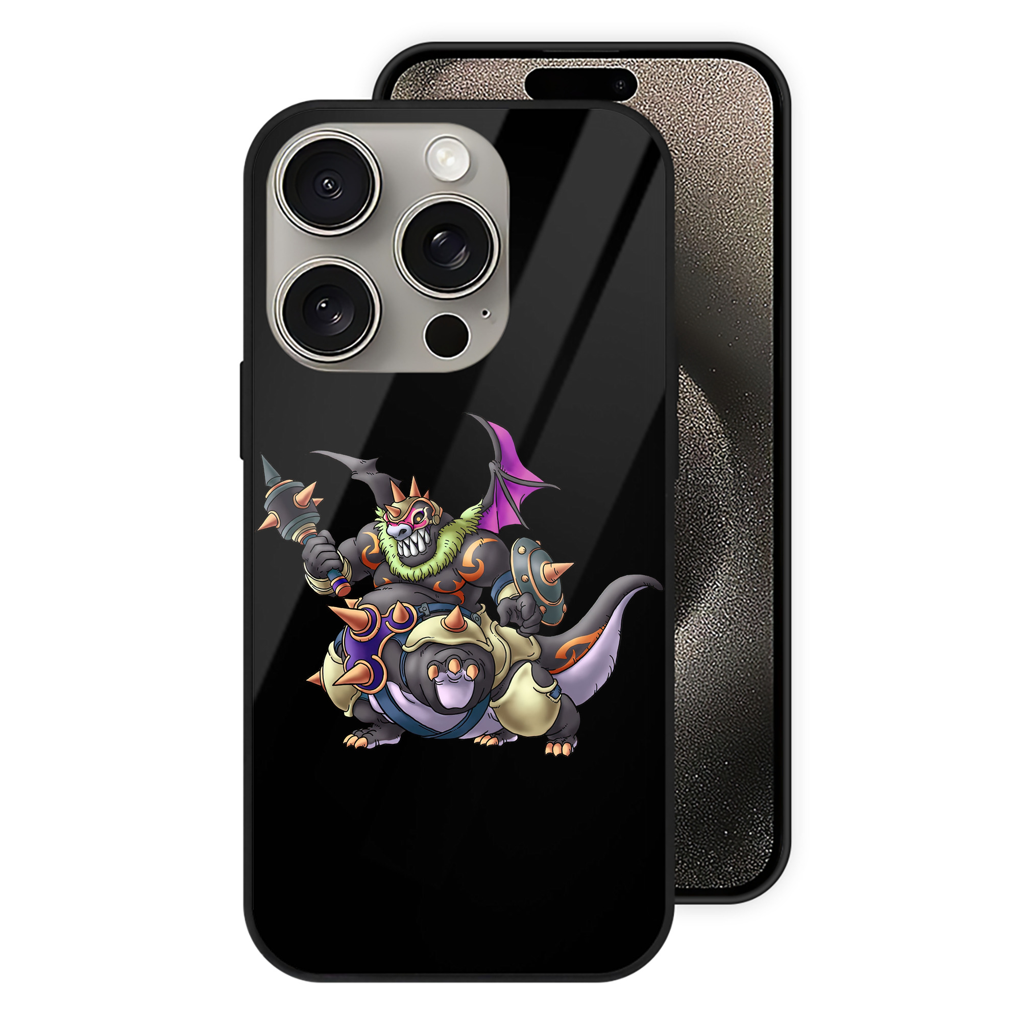 （画像用） ドラゴンクエスト Doragon Kuesuto Dragon Quest 【iPhone15Pro対応】スマホケース 耐衝撃＆黄変防止 背面ガラス