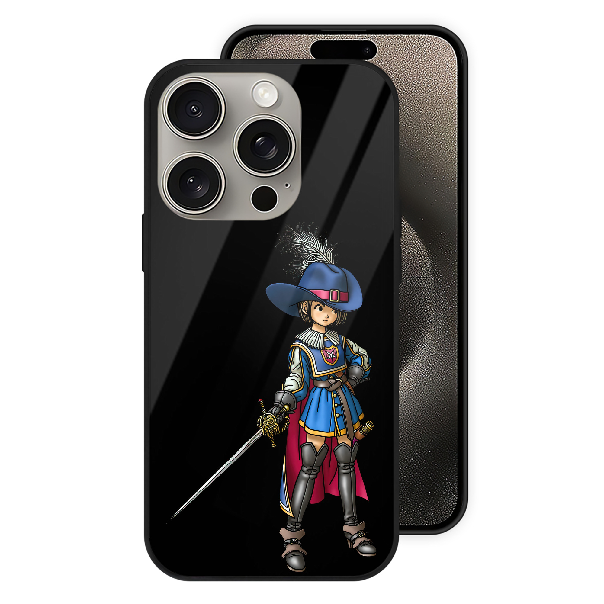 （画像用） ドラゴンクエスト Doragon Kuesuto Dragon Quest 【iPhone15Pro対応】スマホケース 耐衝撃＆黄変防止 背面ガラス