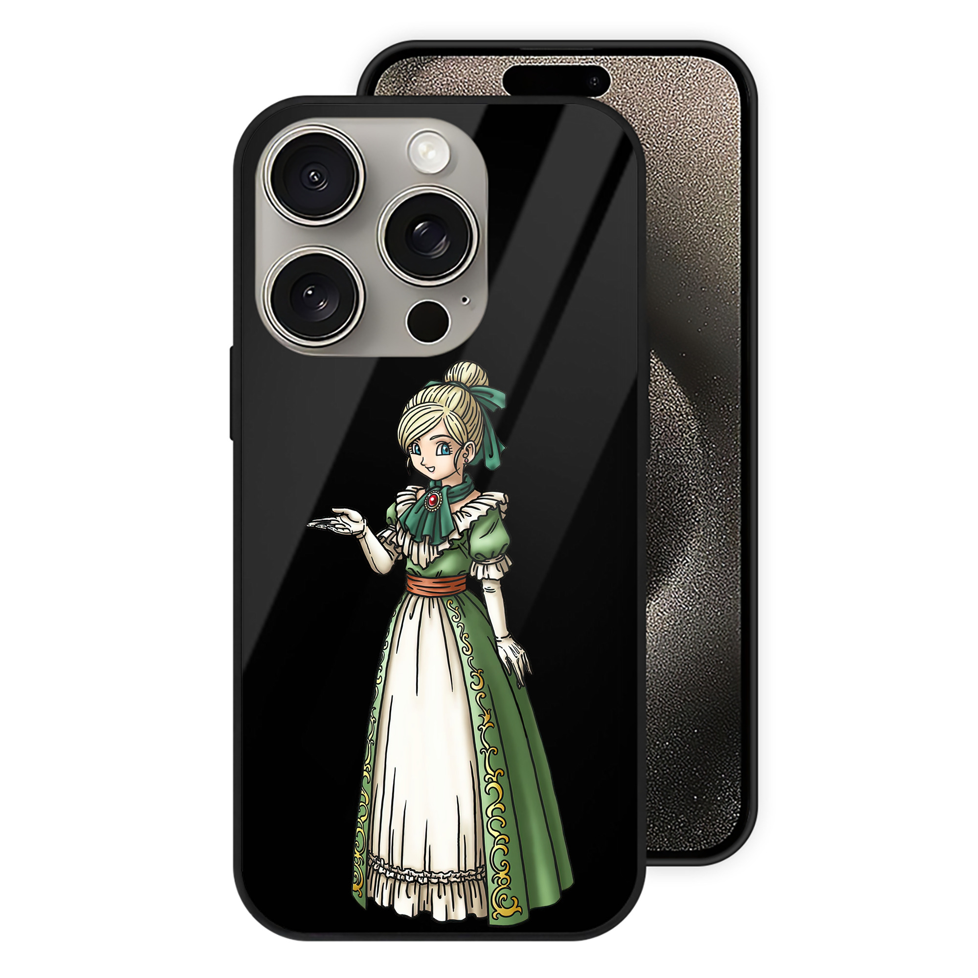 ドラゴンクエスト Doragon Kuesuto Dragon Quest 【iPhone15Pro対応】スマホケース 耐衝撃＆黄変防止 背面ガラス