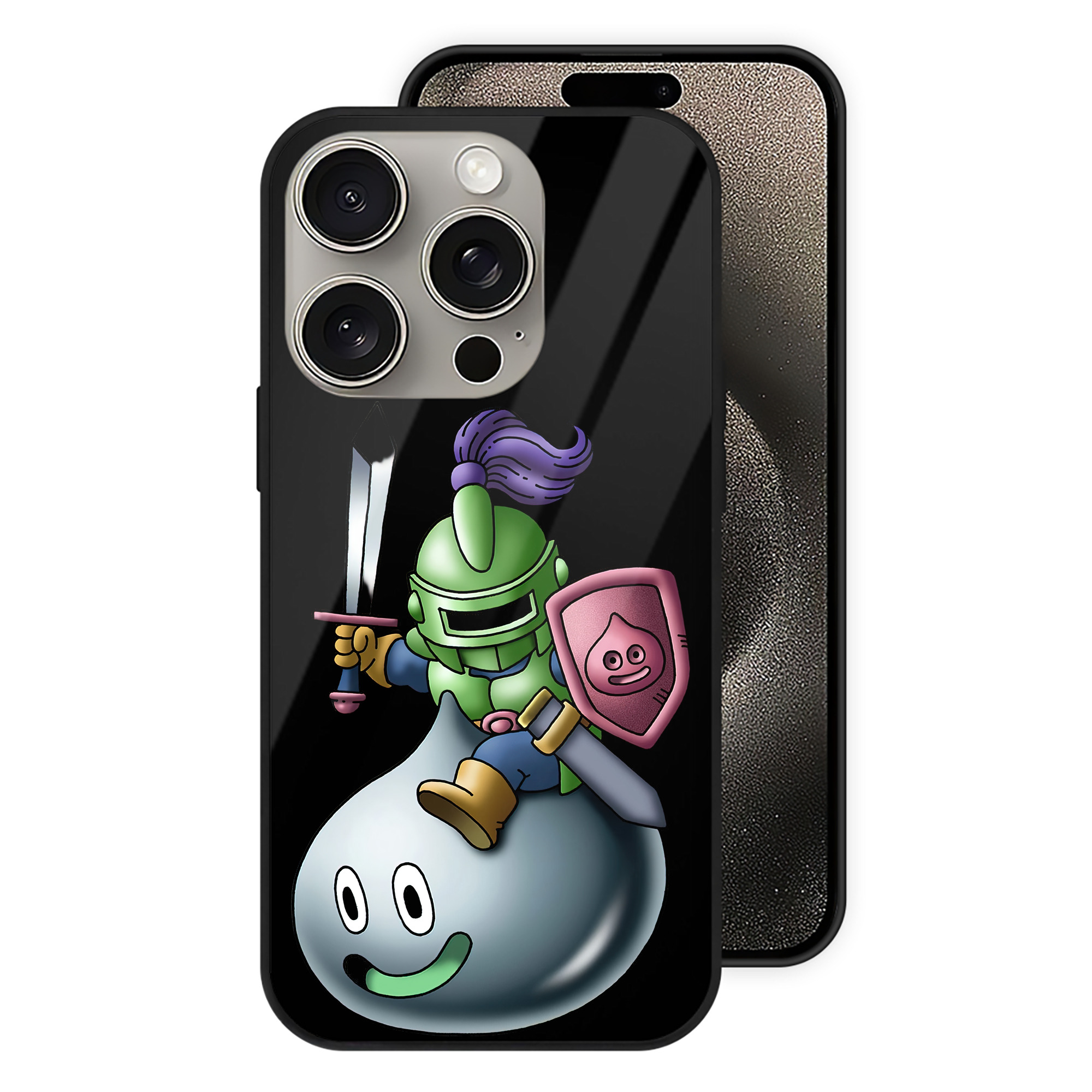 ドラゴンクエスト Doragon Kuesuto Dragon Quest 【iPhone15Pro対応】スマホケース 耐衝撃＆黄変防止 背面ガラス