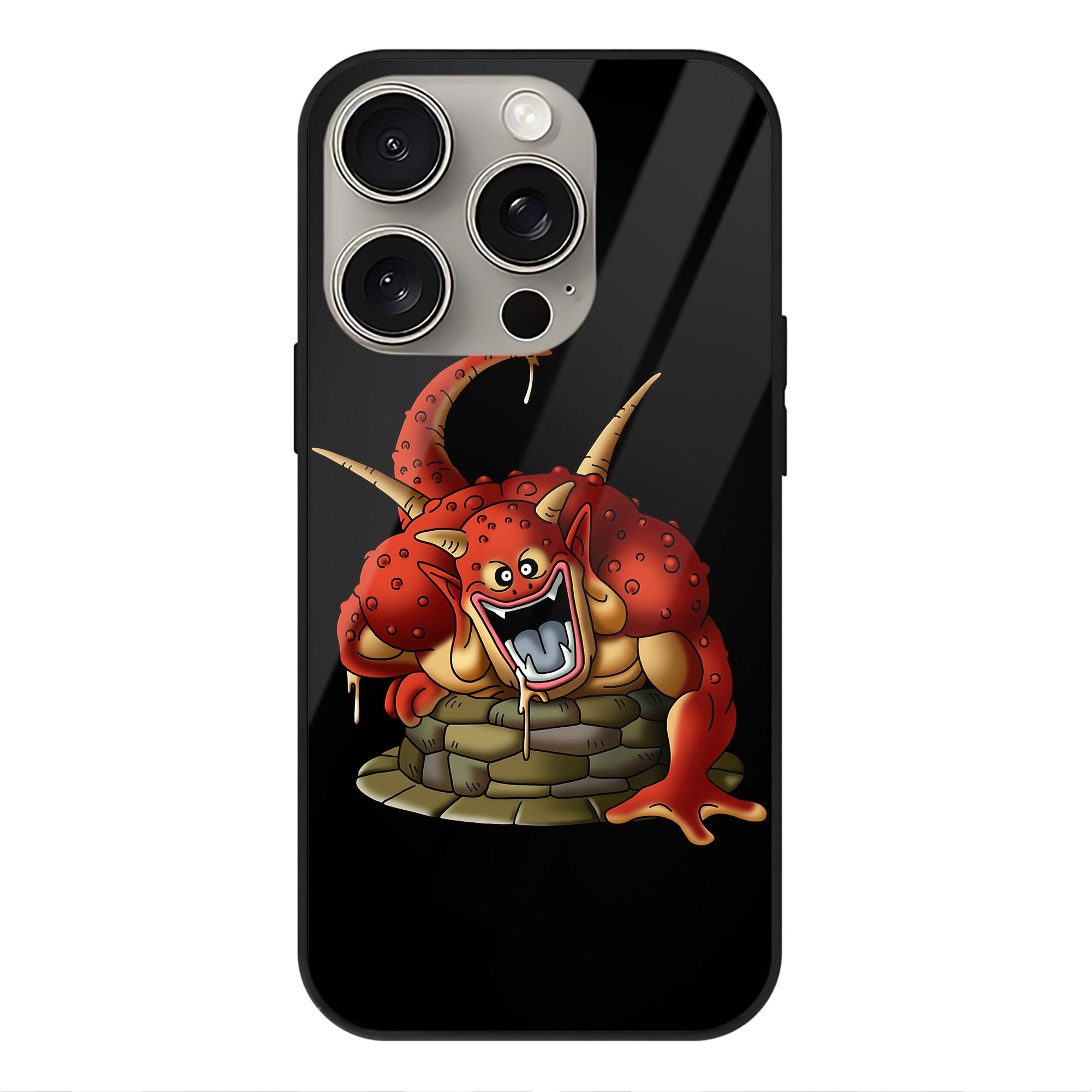 ドラゴンクエスト Doragon Kuesuto Dragon Quest 【iPhone15Pro対応】スマホケース 耐衝撃＆黄変防止 背面ガラス