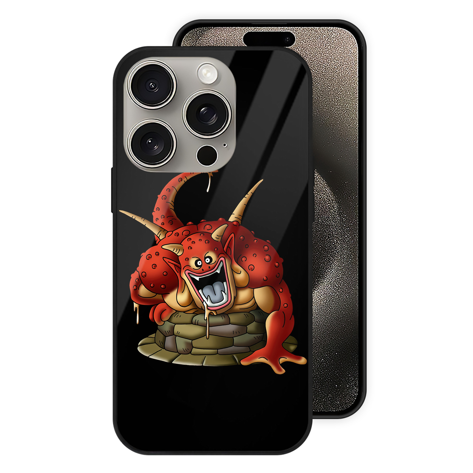 ドラゴンクエスト Doragon Kuesuto Dragon Quest 【iPhone15Pro対応】スマホケース 耐衝撃＆黄変防止 背面ガラス