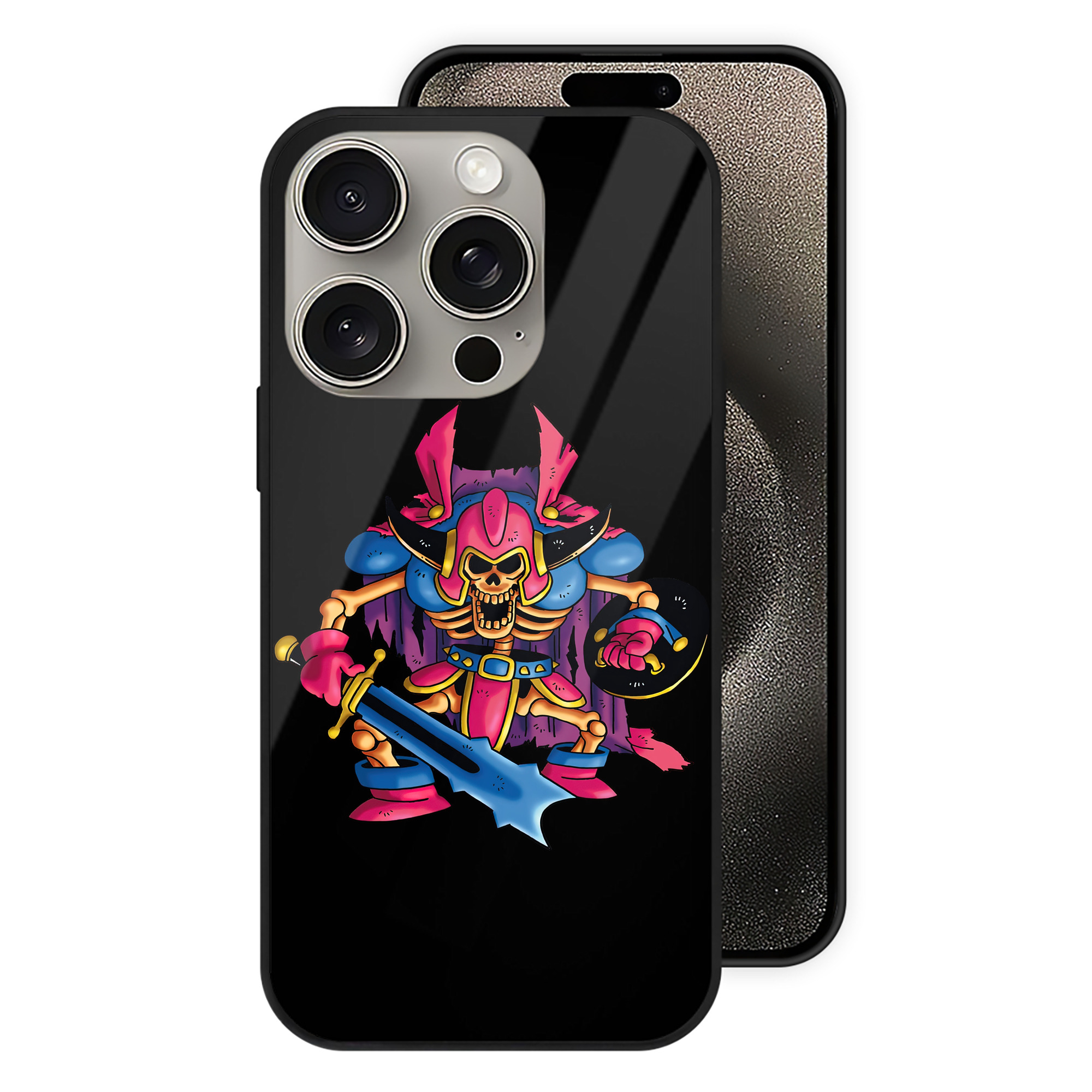 ドラゴンクエスト Doragon Kuesuto Dragon Quest 【iPhone15Pro対応】スマホケース 耐衝撃＆黄変防止 背面ガラス