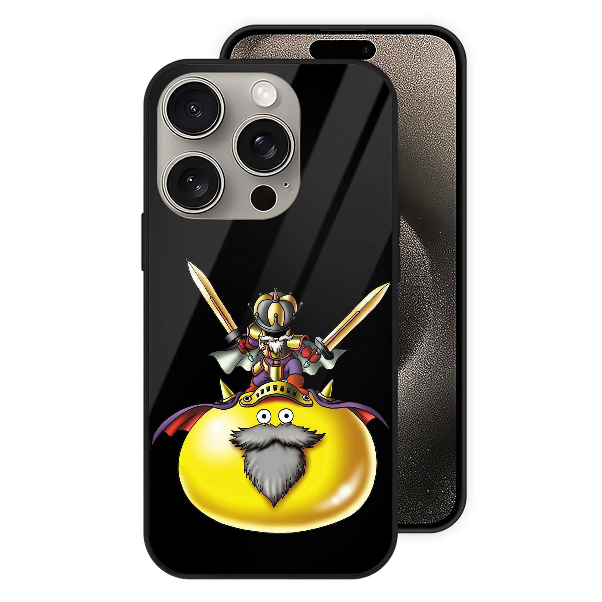 ドラゴンクエスト Doragon Kuesuto Dragon Quest 【iPhone15Pro対応】スマホケース 耐衝撃＆黄変防止 背面ガラス