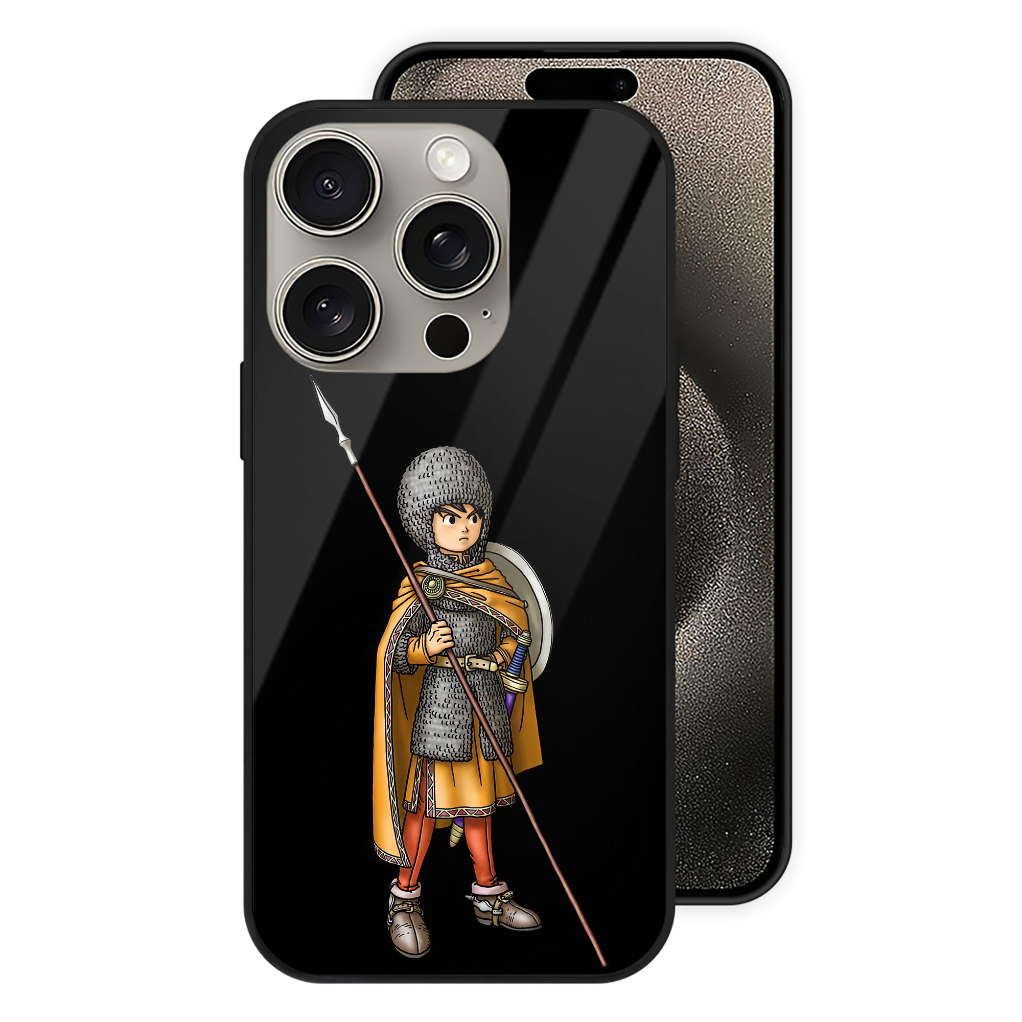 ドラゴンクエスト Doragon Kuesuto Dragon Quest 【iPhone15Pro対応】スマホケース 耐衝撃＆黄変防止 背面ガラス