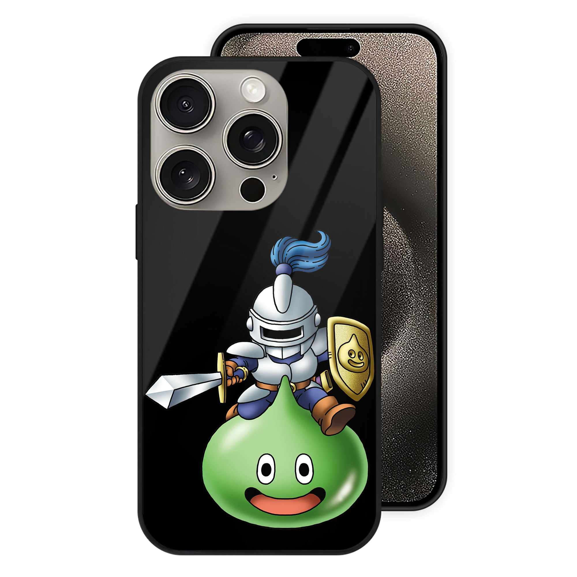 ドラゴンクエスト Doragon Kuesuto Dragon Quest 【iPhone15Pro対応】スマホケース 耐衝撃＆黄変防止 背面ガラス