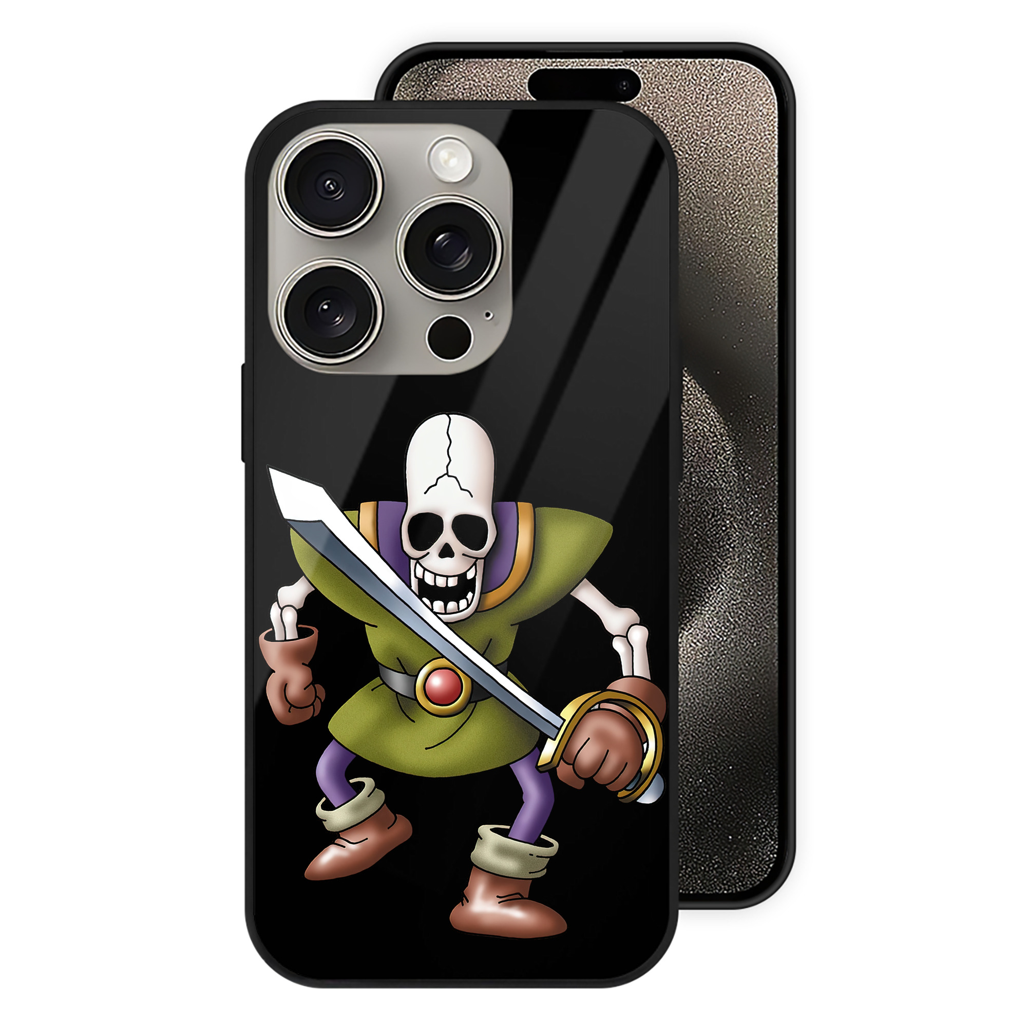 ドラゴンクエスト Doragon Kuesuto Dragon Quest 【iPhone15Pro対応】スマホケース 耐衝撃＆黄変防止 背面ガラス