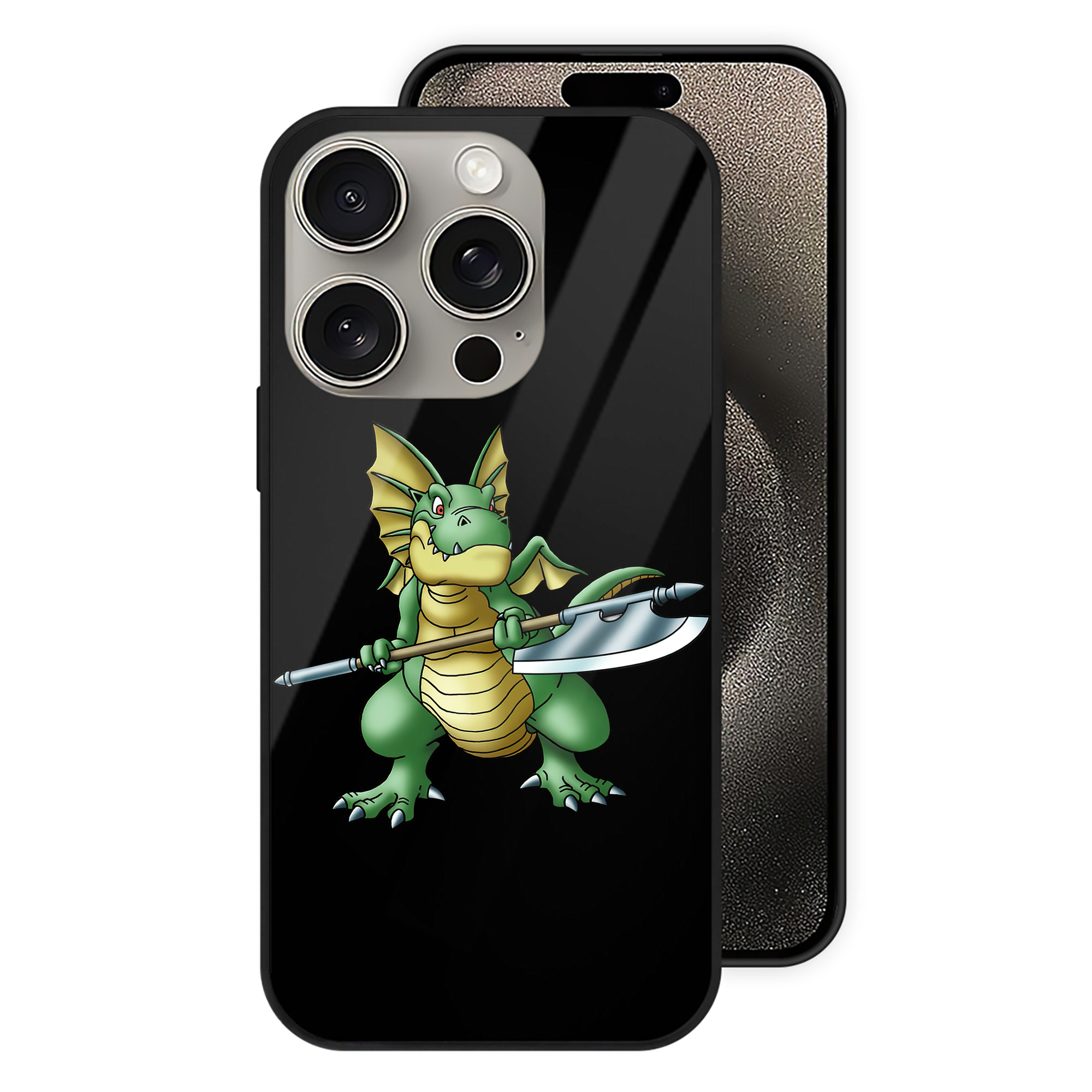 （画像用） ドラゴンクエスト Doragon Kuesuto Dragon Quest 【iPhone15Pro対応】スマホケース 耐衝撃＆黄変防止 背面ガラス