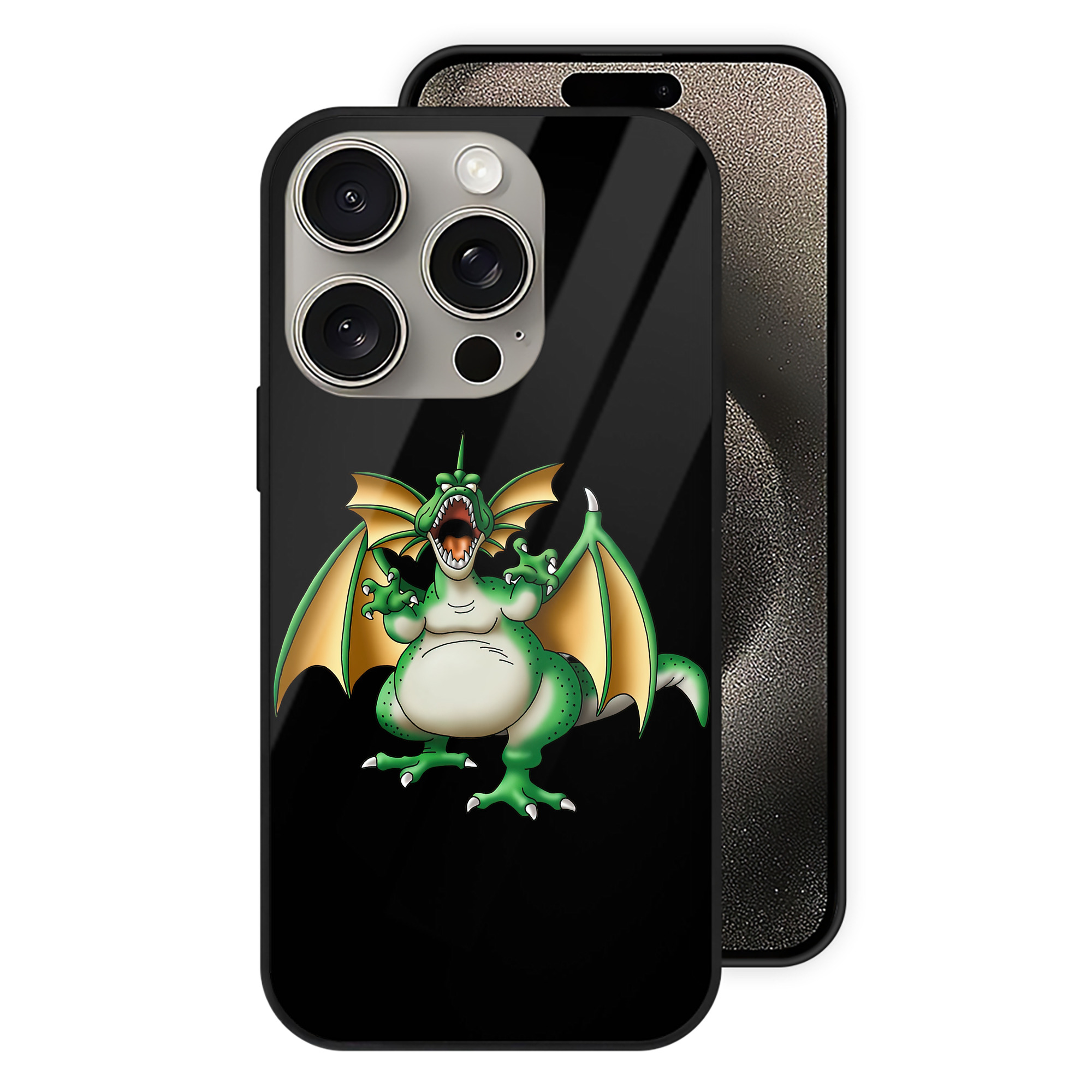 ドラゴンクエスト Doragon Kuesuto Dragon Quest 【iPhone15Pro対応】スマホケース 耐衝撃＆黄変防止 背面ガラス