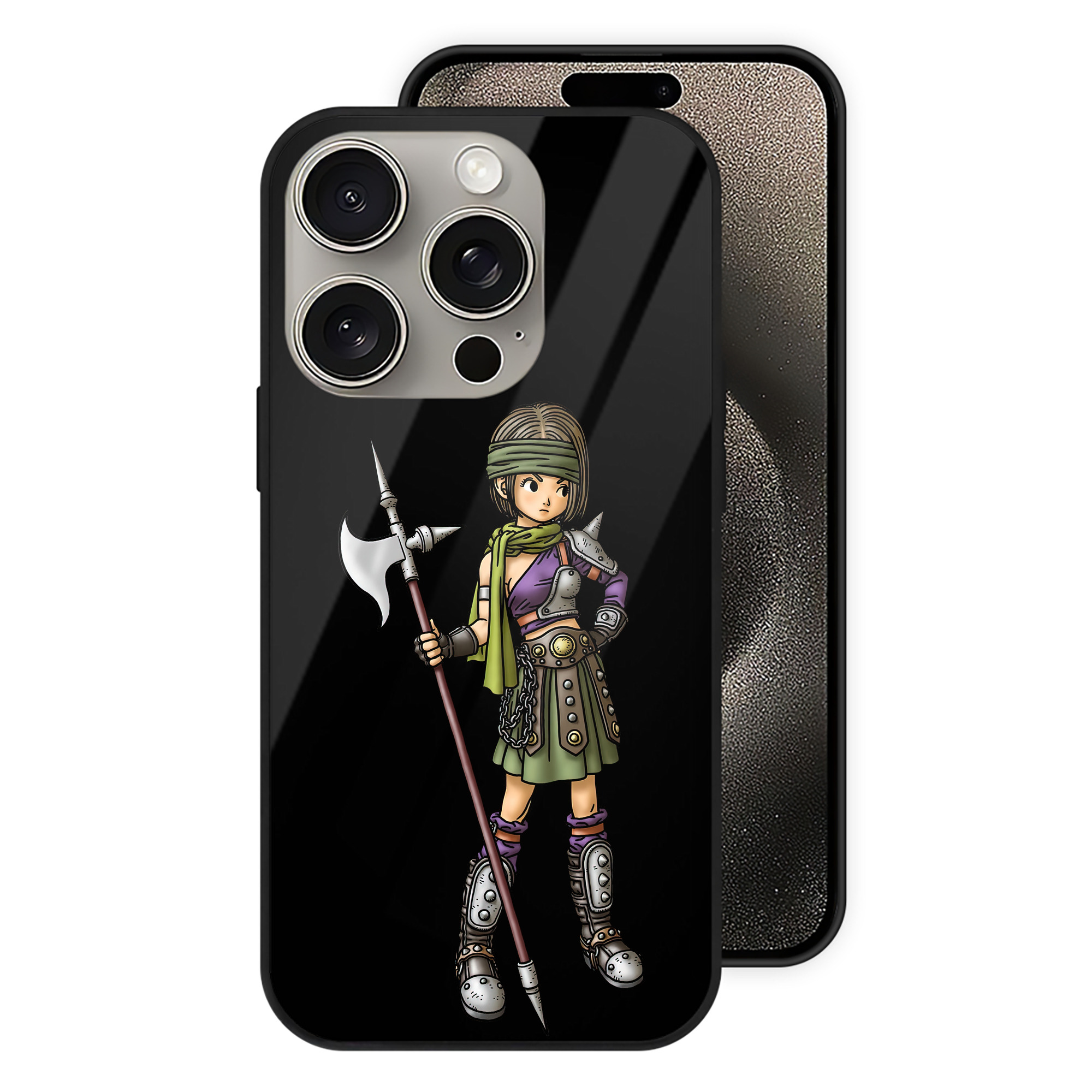 ドラゴンクエスト Doragon Kuesuto Dragon Quest 【iPhone15Pro対応】スマホケース 耐衝撃＆黄変防止 背面ガラス