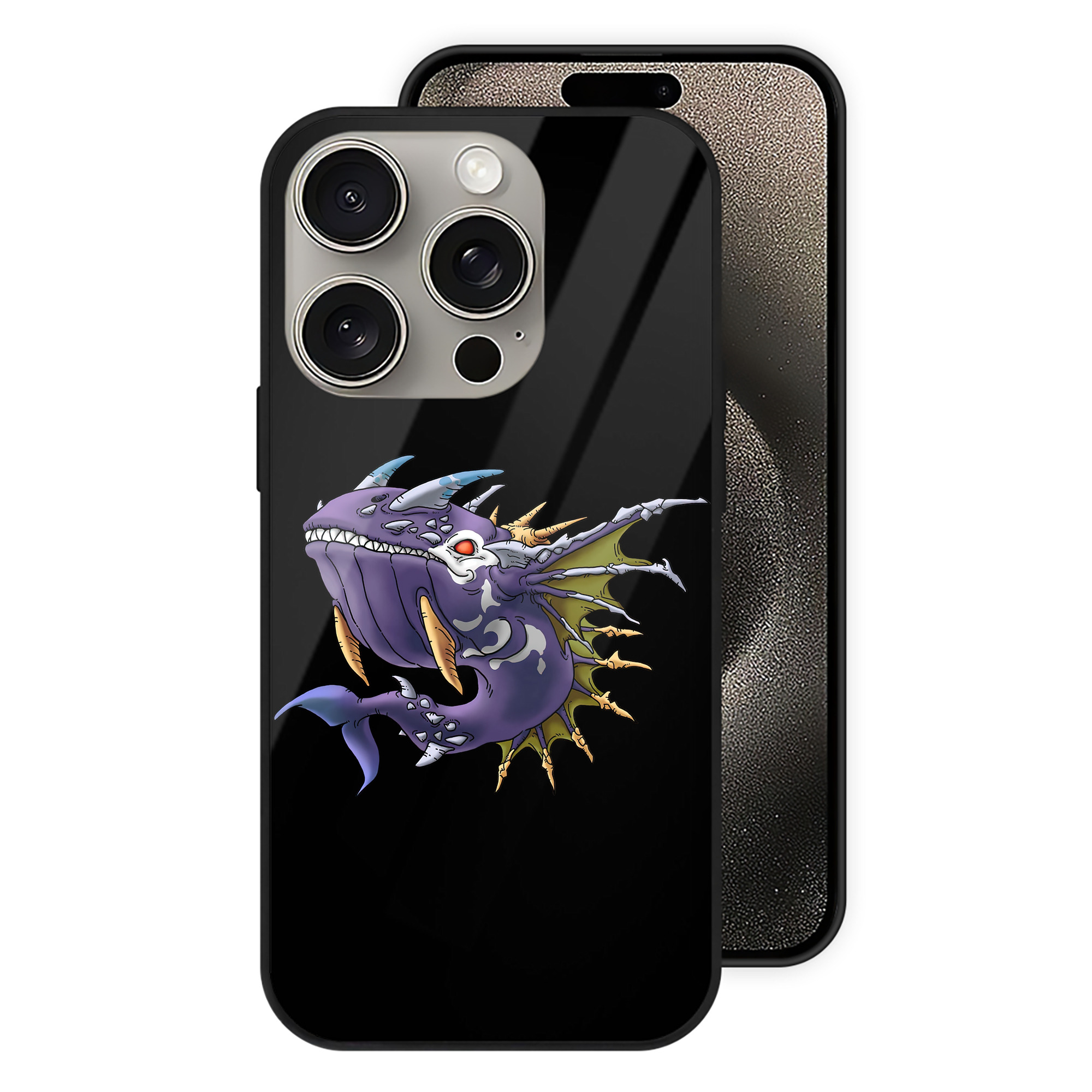 （画像用） ドラゴンクエスト Doragon Kuesuto Dragon Quest 【iPhone15Pro対応】スマホケース 耐衝撃＆黄変防止 背面ガラス