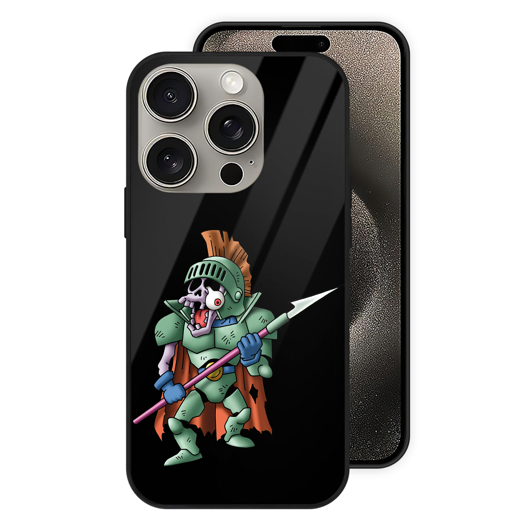 （画像用） ドラゴンクエスト Doragon Kuesuto Dragon Quest 【iPhone15Pro対応】スマホケース 耐衝撃＆黄変防止 背面ガラス