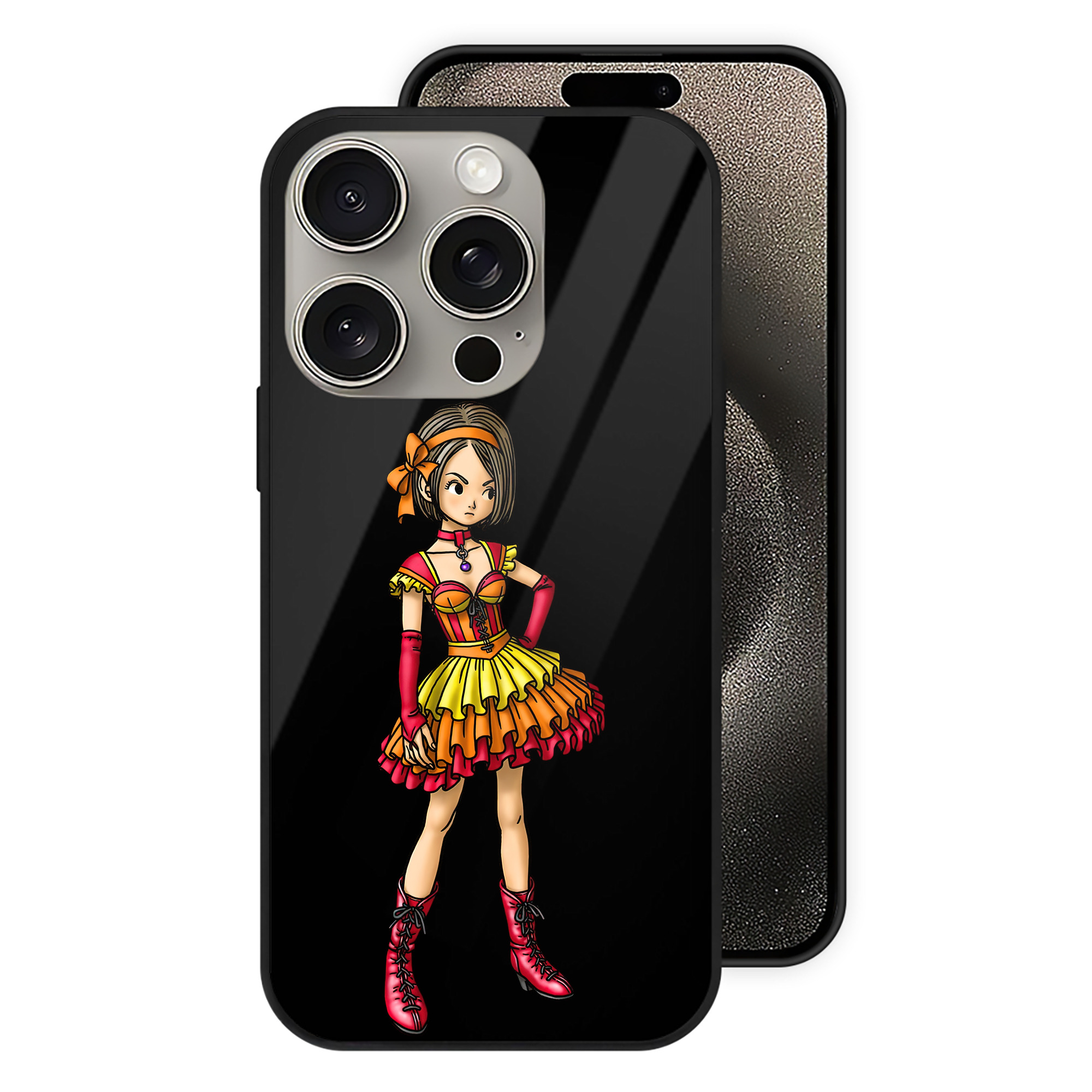 ドラゴンクエスト Doragon Kuesuto Dragon Quest 【iPhone15Pro対応】スマホケース 耐衝撃＆黄変防止 背面ガラス