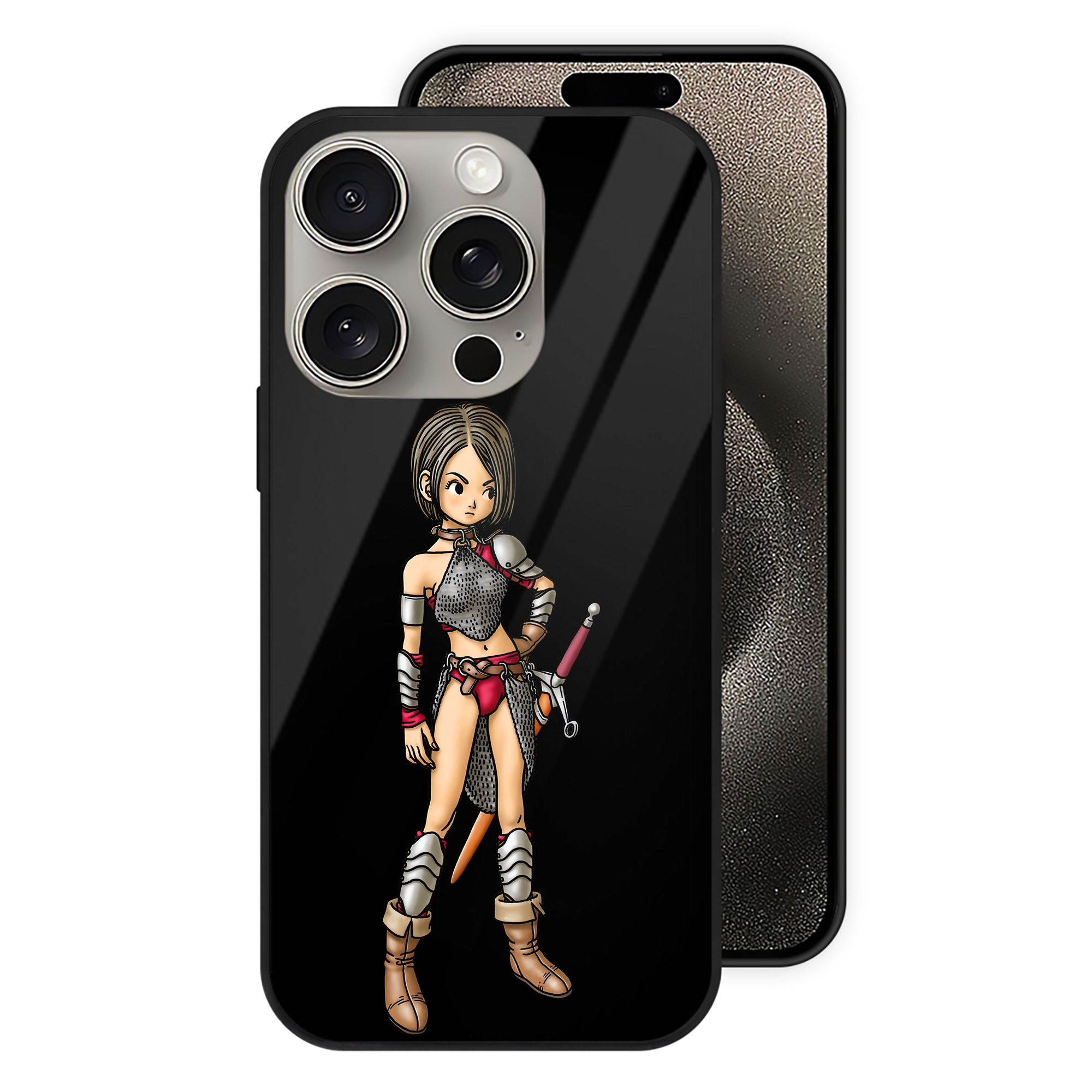 ドラゴンクエスト Doragon Kuesuto Dragon Quest 【iPhone15Pro対応】スマホケース 耐衝撃＆黄変防止 背面ガラス