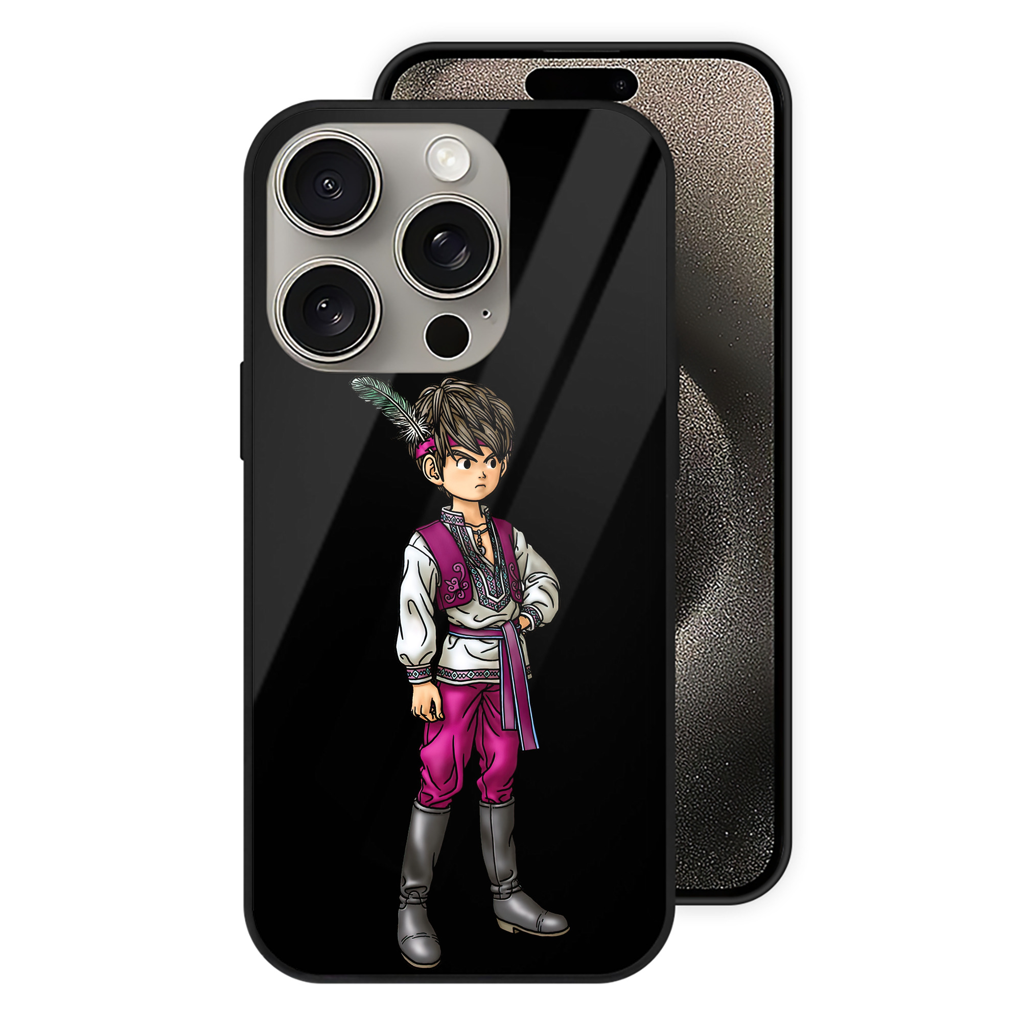 ドラゴンクエスト Doragon Kuesuto Dragon Quest 【iPhone15Pro対応】スマホケース 耐衝撃＆黄変防止 背面ガラス