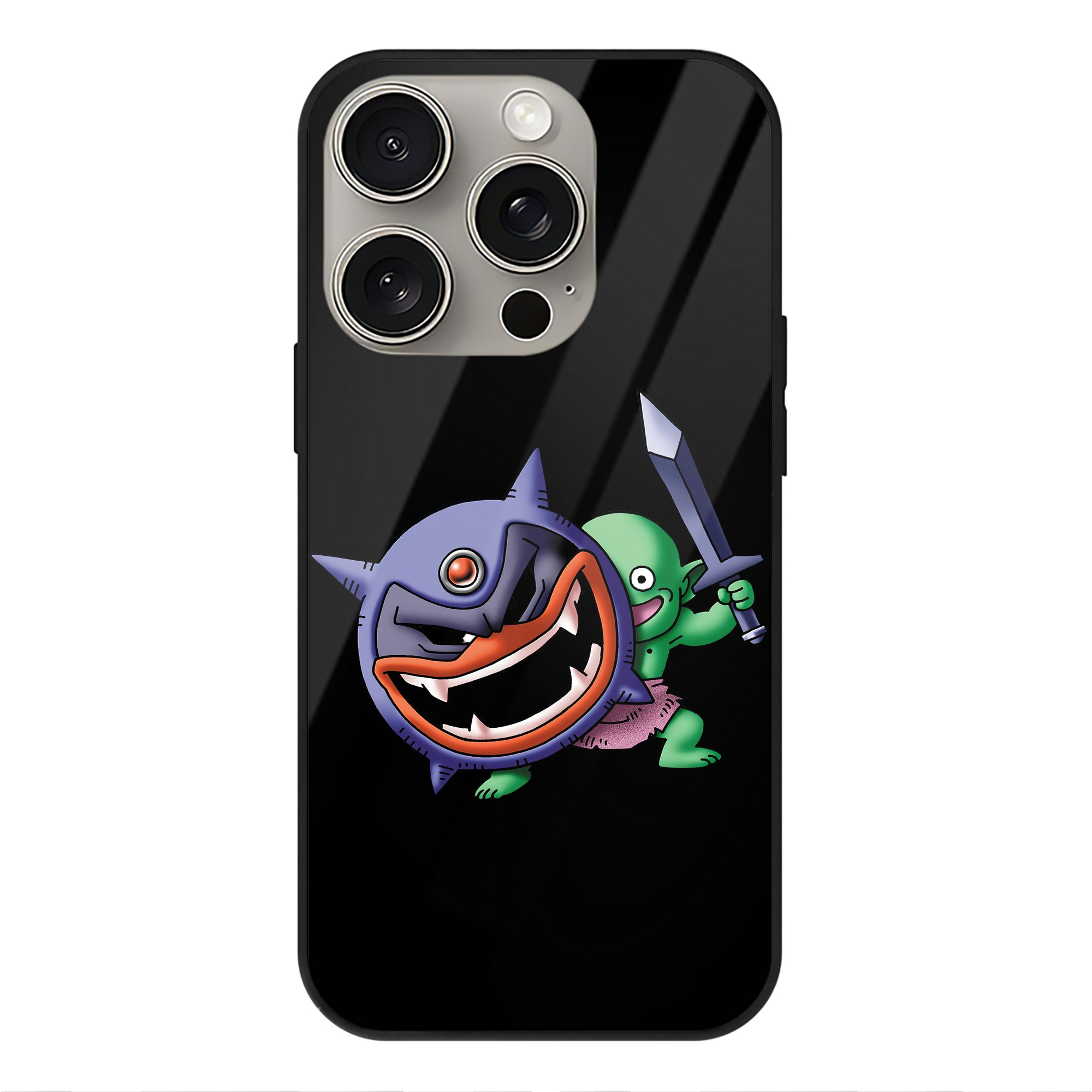 （画像用） ドラゴンクエスト Doragon Kuesuto Dragon Quest 【iPhone15Pro対応】スマホケース 耐衝撃＆黄変防止 背面ガラス
