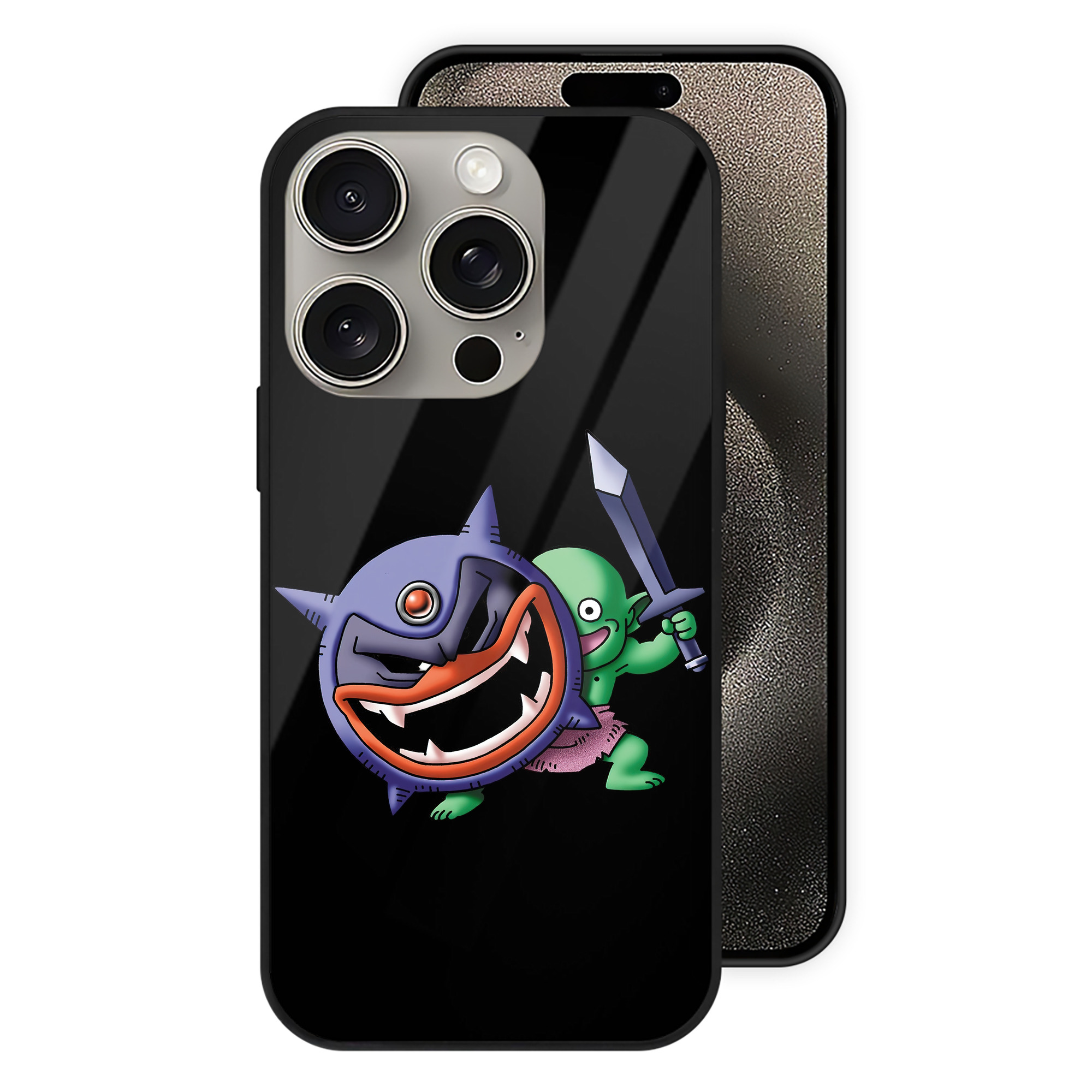 （画像用） ドラゴンクエスト Doragon Kuesuto Dragon Quest 【iPhone15Pro対応】スマホケース 耐衝撃＆黄変防止 背面ガラス
