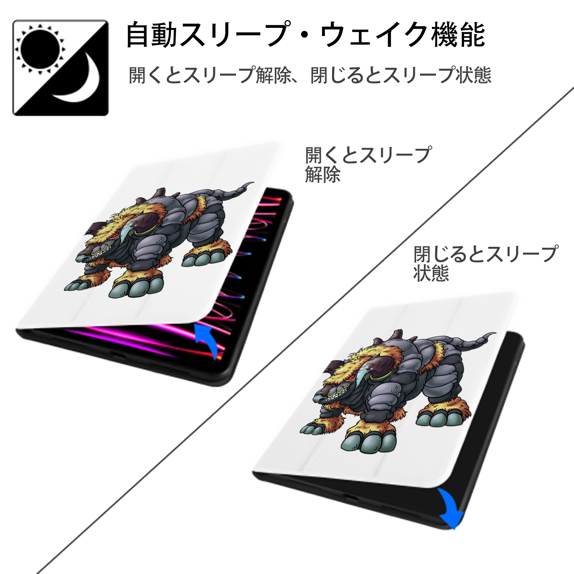 ドラゴンクエスト Doragon Kuesuto Dragon Quest IPad ケース ペン収納付き 三つ折りスタンド PUレザー×シリコン 対応機種9.5/10.5/10.9インチ