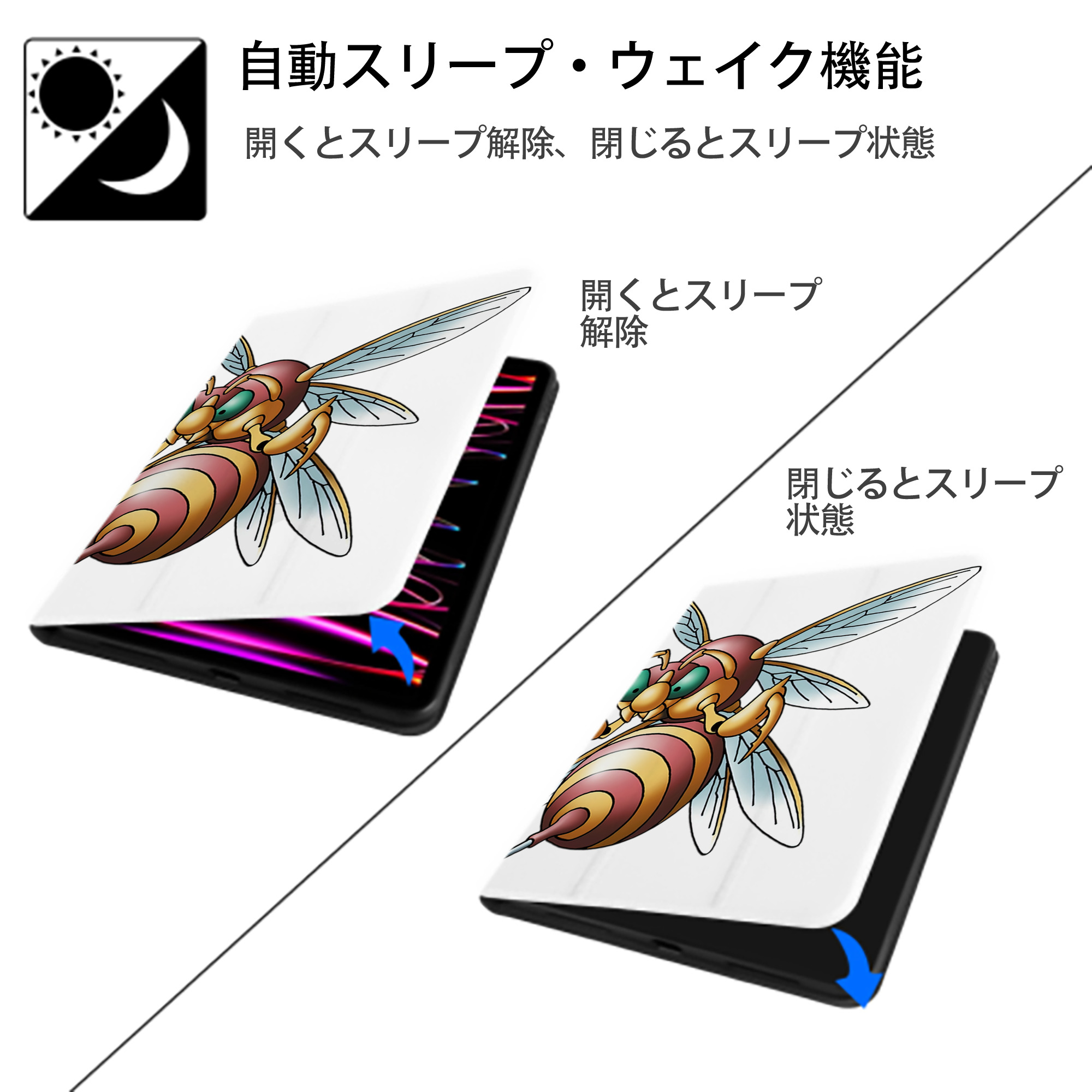 ドラゴンクエスト Doragon Kuesuto Dragon Quest IPad ケース ペン収納付き 三つ折りスタンド PUレザー×シリコン 対応機種9.5/10.5/10.9インチ