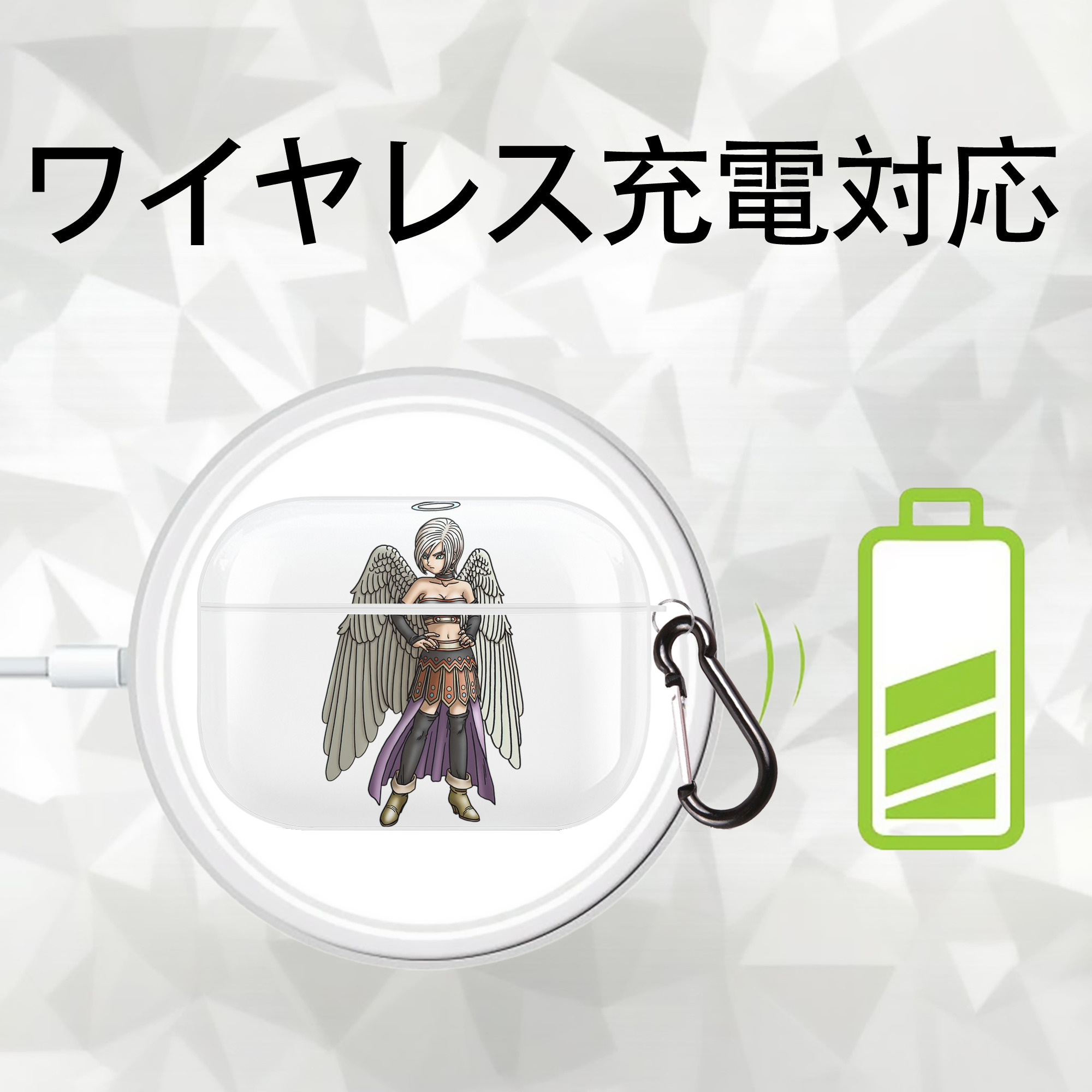 ドラゴンクエスト Doragon Kuesuto Dragon Quest 【AirPods Pro用】ハードシェル保護ケース 耐衝撃・防指紋・カラビナ付き商品仕様
