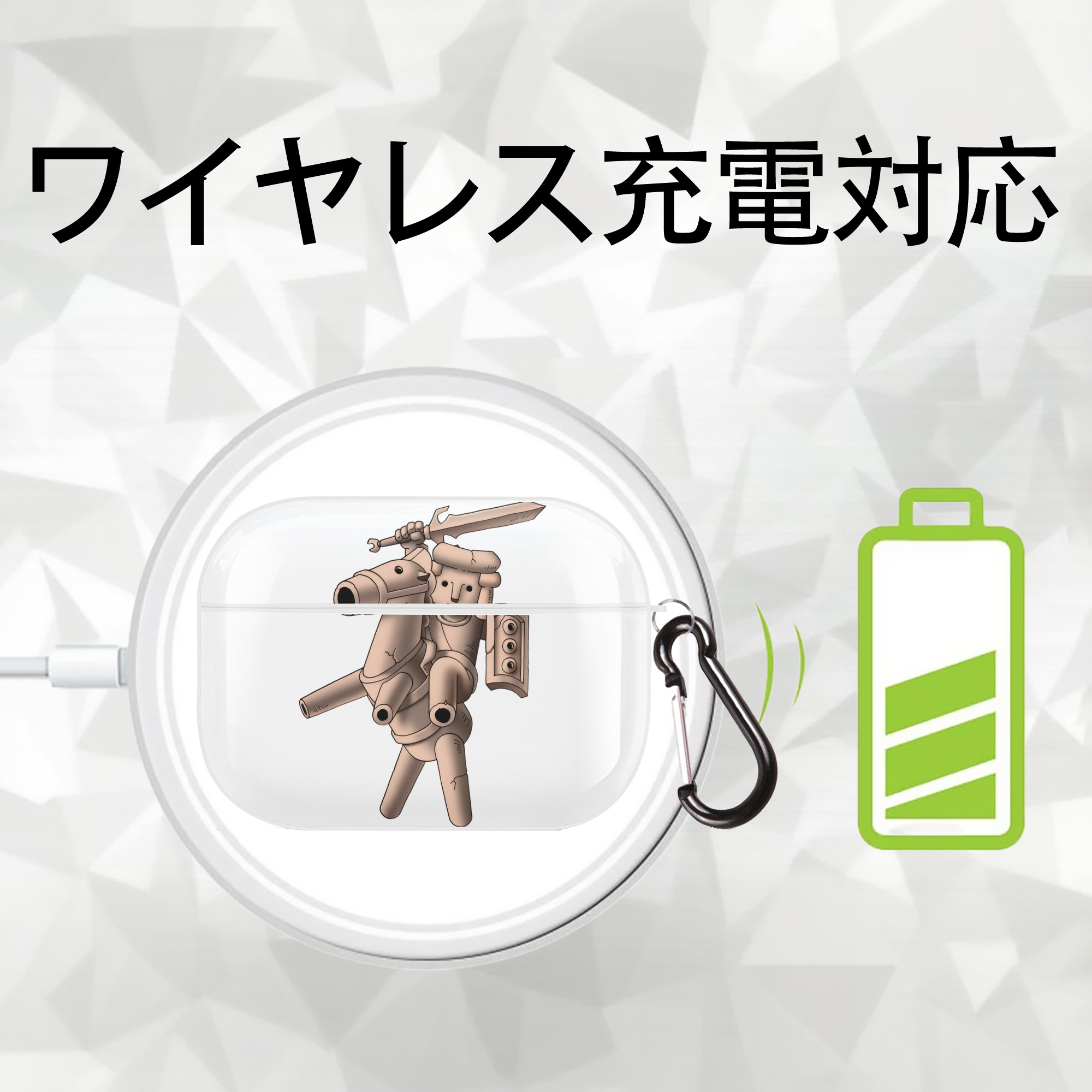 ドラゴンクエスト Doragon Kuesuto Dragon Quest 【AirPods Pro用】ハードシェル保護ケース 耐衝撃・防指紋・カラビナ付き商品仕様