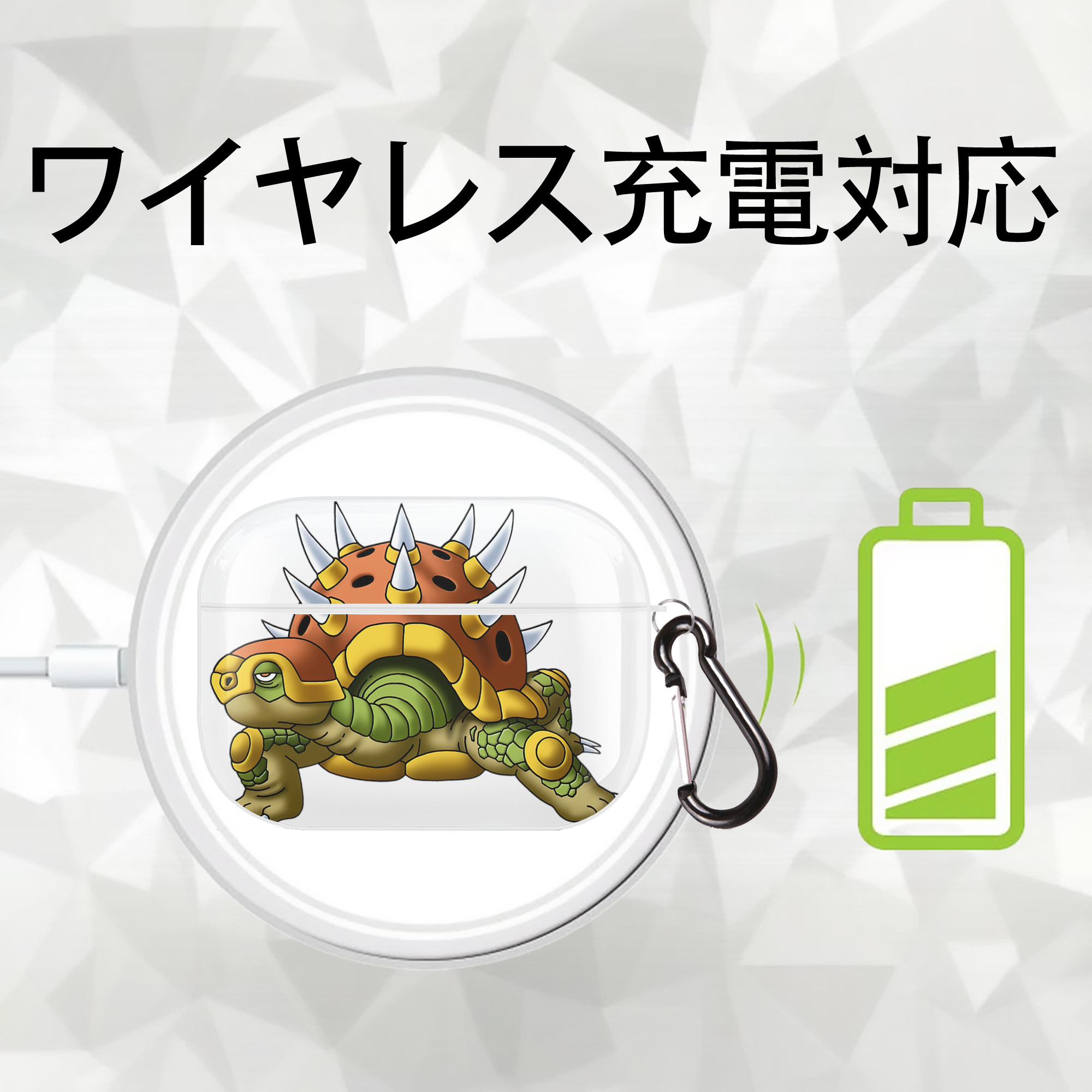 ドラゴンクエスト Doragon Kuesuto Dragon Quest 【AirPods Pro用】ハードシェル保護ケース 耐衝撃・防指紋・カラビナ付き商品仕様