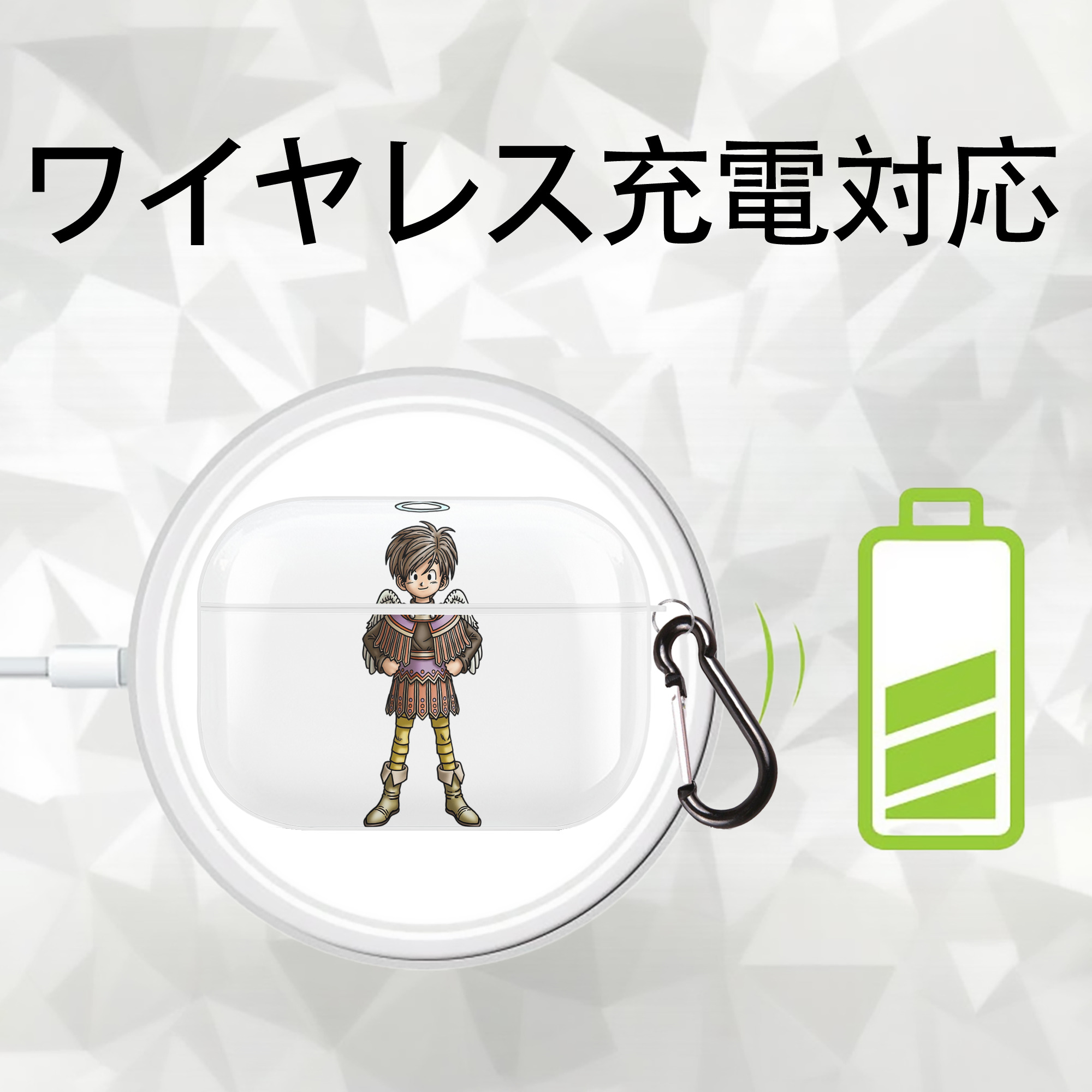 ドラゴンクエスト Doragon Kuesuto Dragon Quest 【AirPods Pro用】ハードシェル保護ケース 耐衝撃・防指紋・カラビナ付き商品仕様